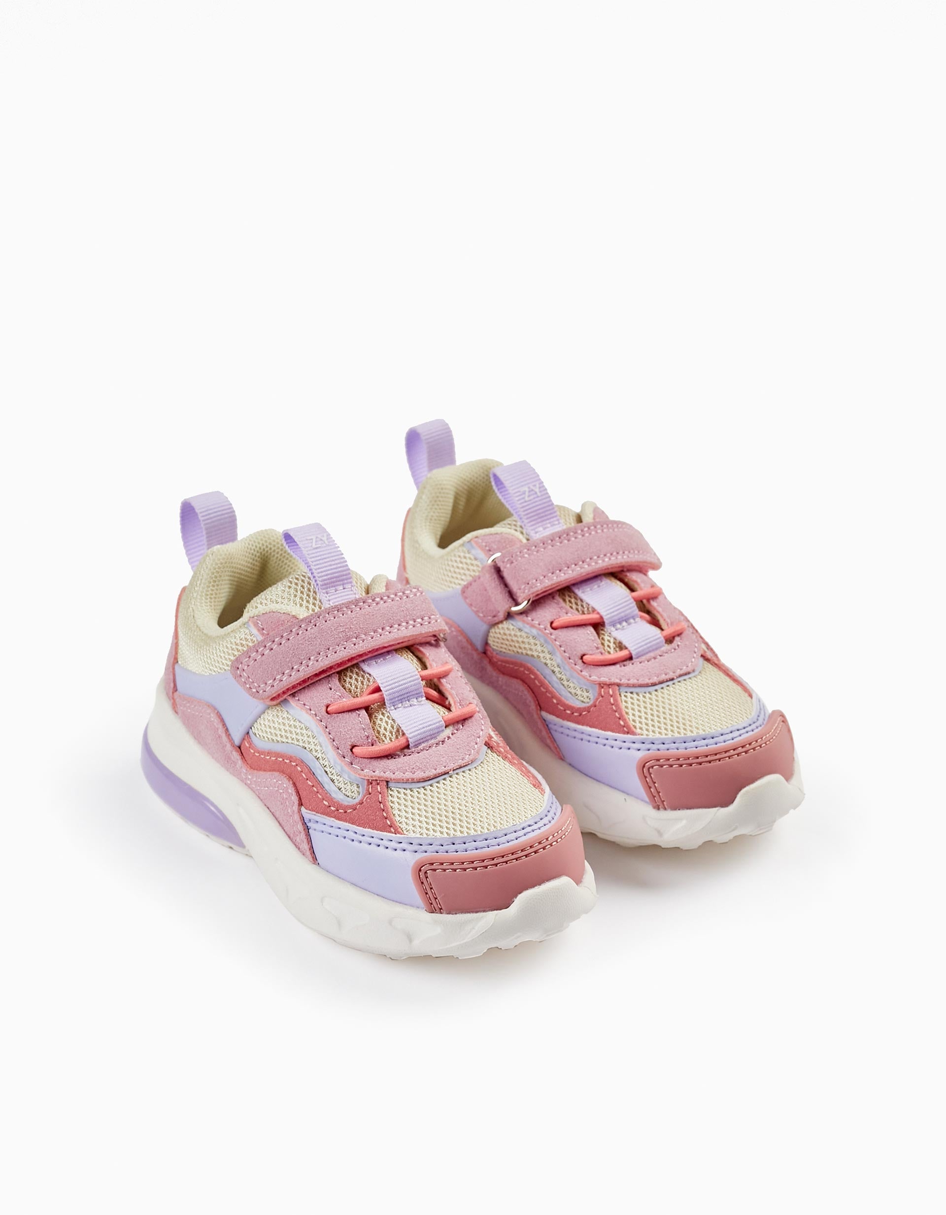 Trainers with Lights for Baby Girls 'ZY Superlight', Pink/Purple/Beige