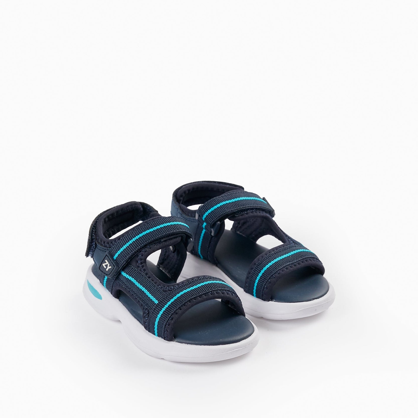 Sporty Sandals with Straps for Baby Boys, Blue/Dark Blue