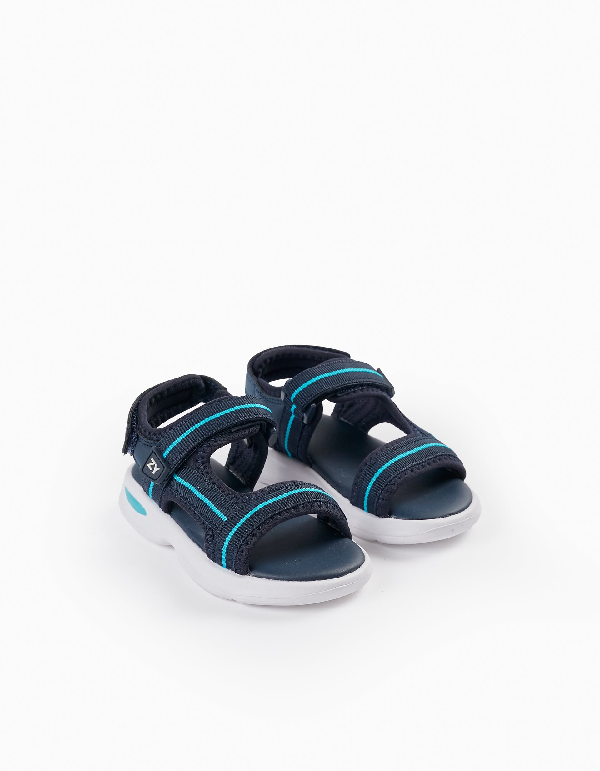 Sporty Sandals with Straps for Baby Boys, Blue/Dark Blue