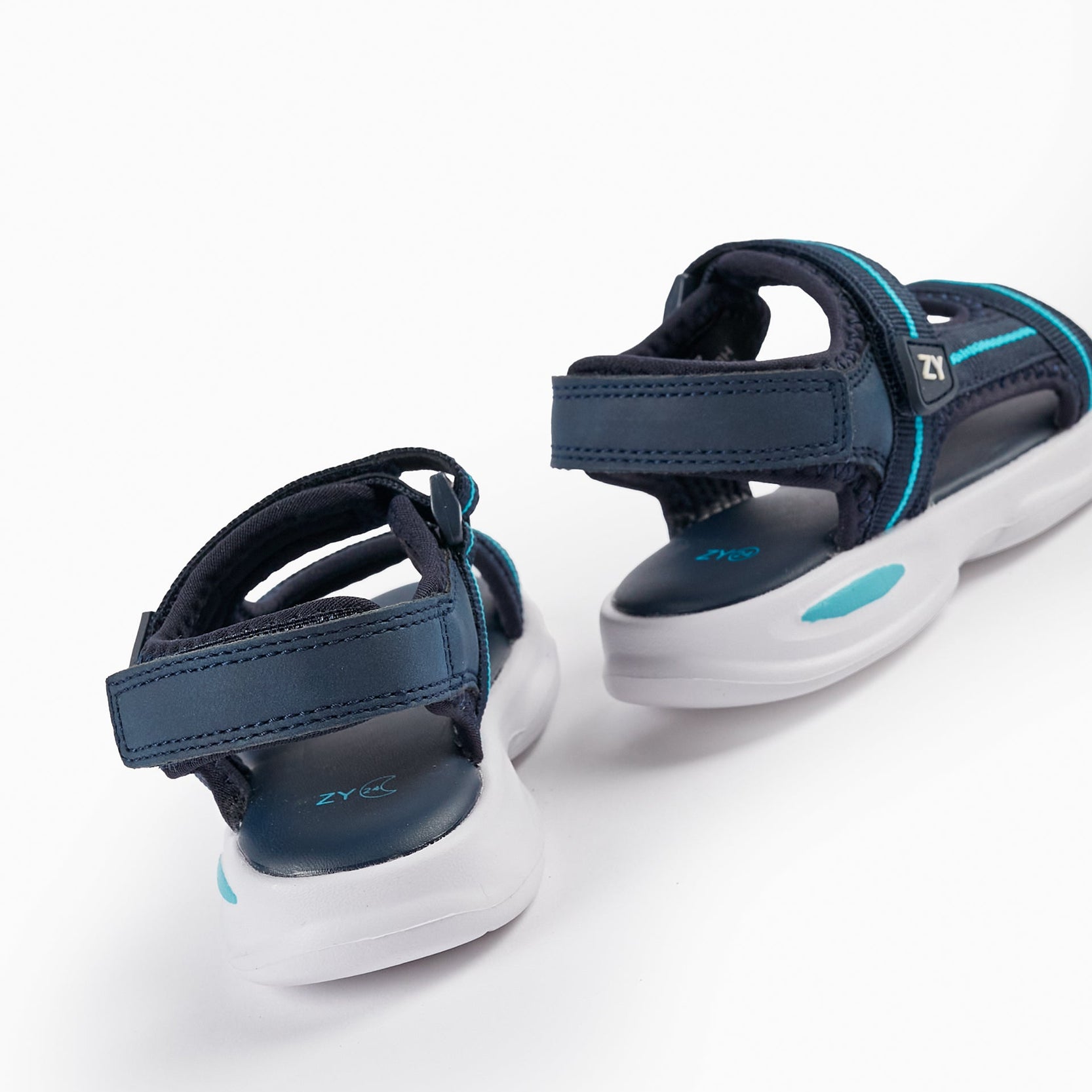 Sporty Sandals with Straps for Baby Boys, Blue/Dark Blue