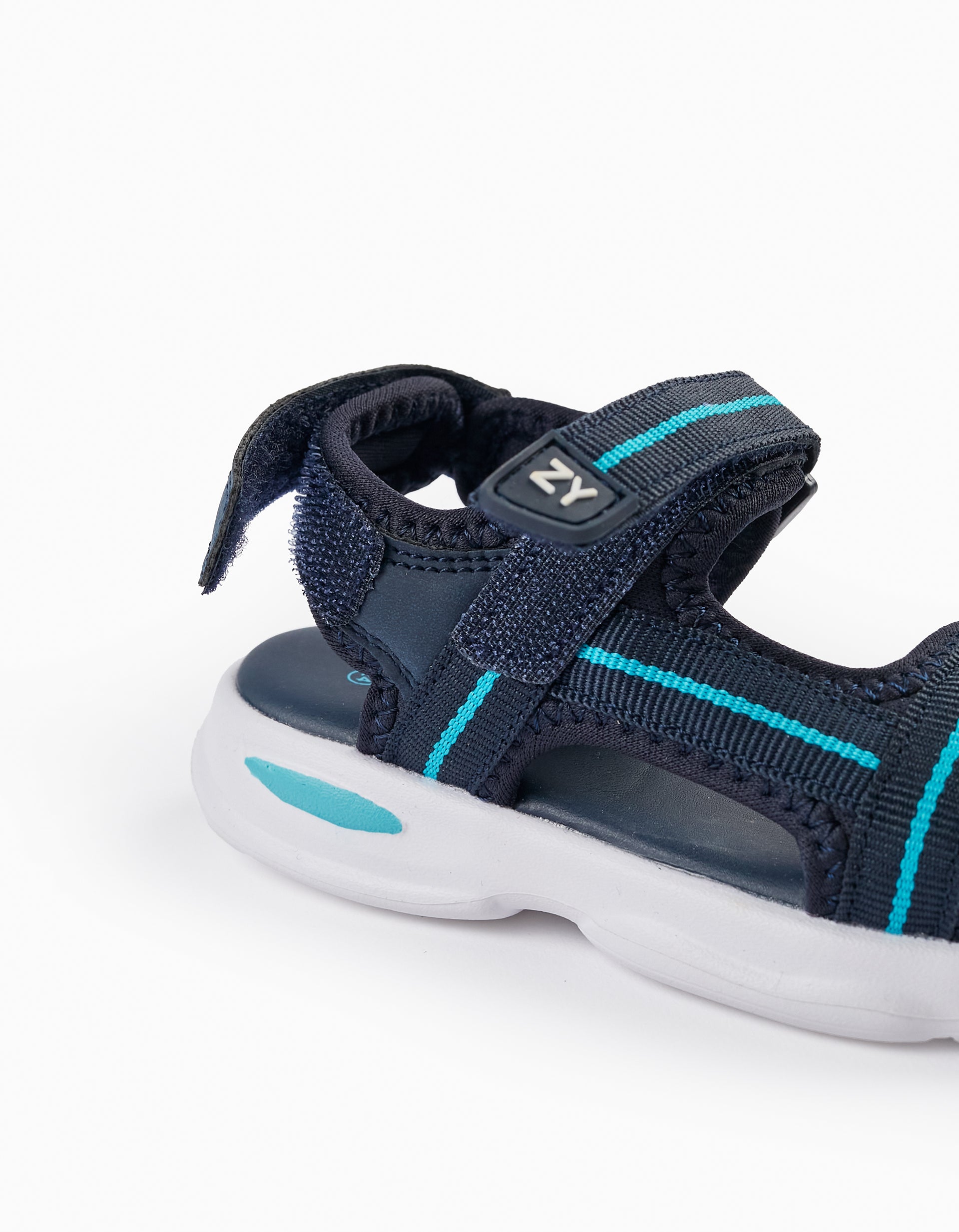 Sporty Sandals with Straps for Baby Boys, Blue/Dark Blue