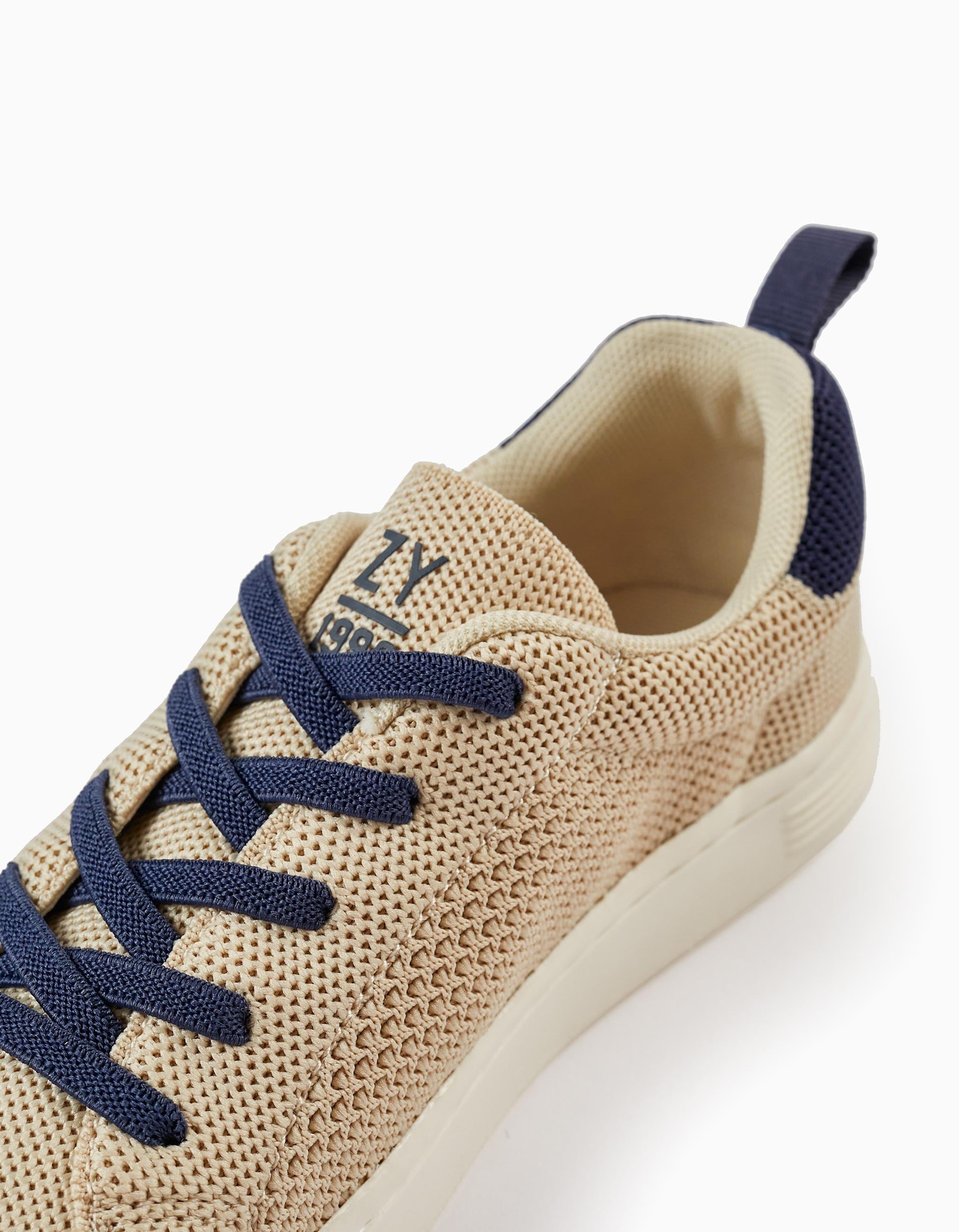 Trainers in Mesh for Boys 'ZY 1996', Beige/Dark Blue