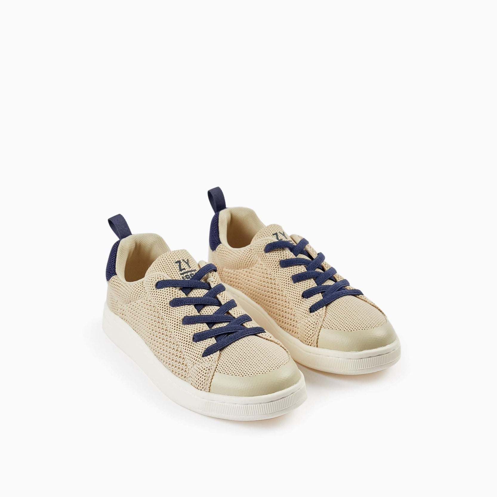 Trainers in Mesh for Boys 'ZY 1996', Beige/Dark Blue