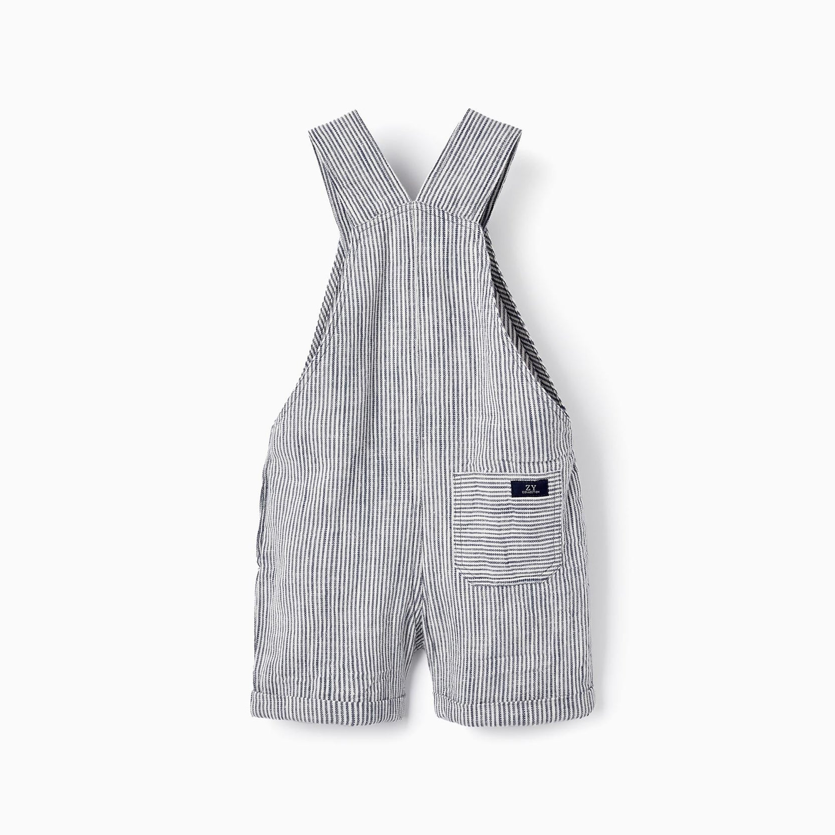 Striped Jumpsuit in Cotton and Linen for Baby Boys, White/Blue