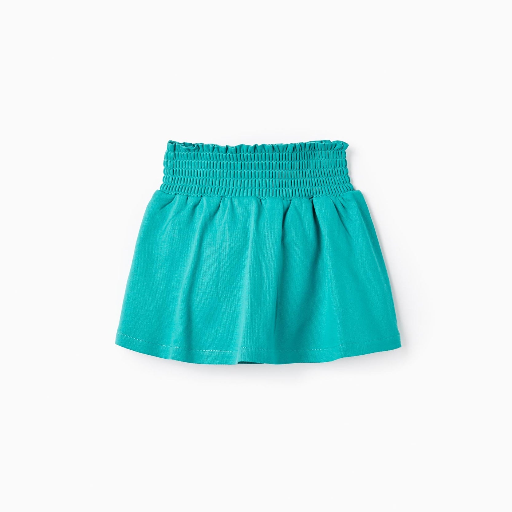 Cotton Skirt with Inner Brief for Baby Girls, Turquoise