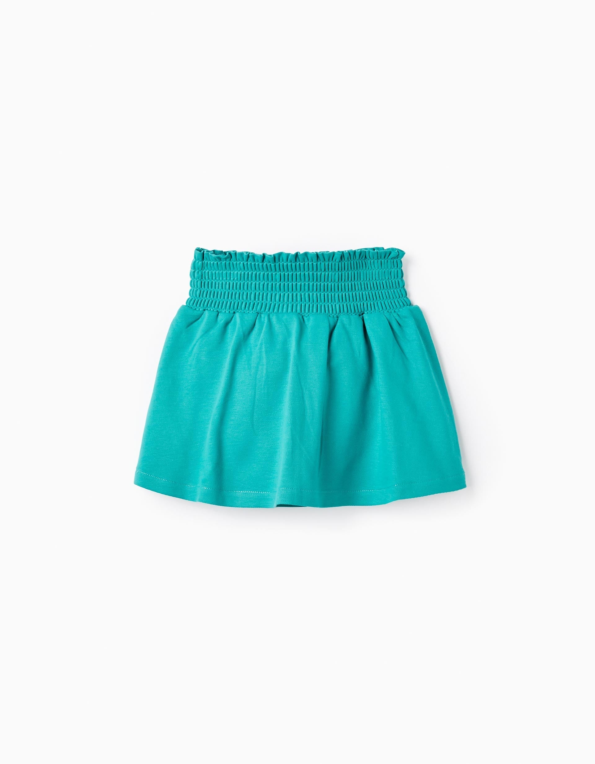 Cotton Skirt with Inner Brief for Baby Girls, Turquoise
