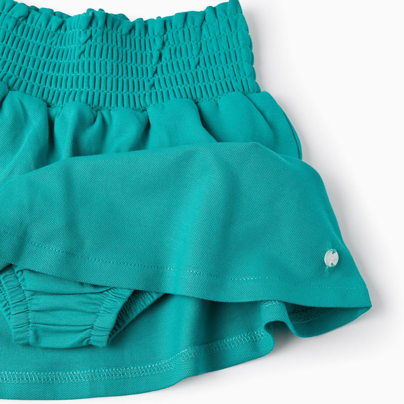 Cotton Skirt with Inner Brief for Baby Girls, Turquoise