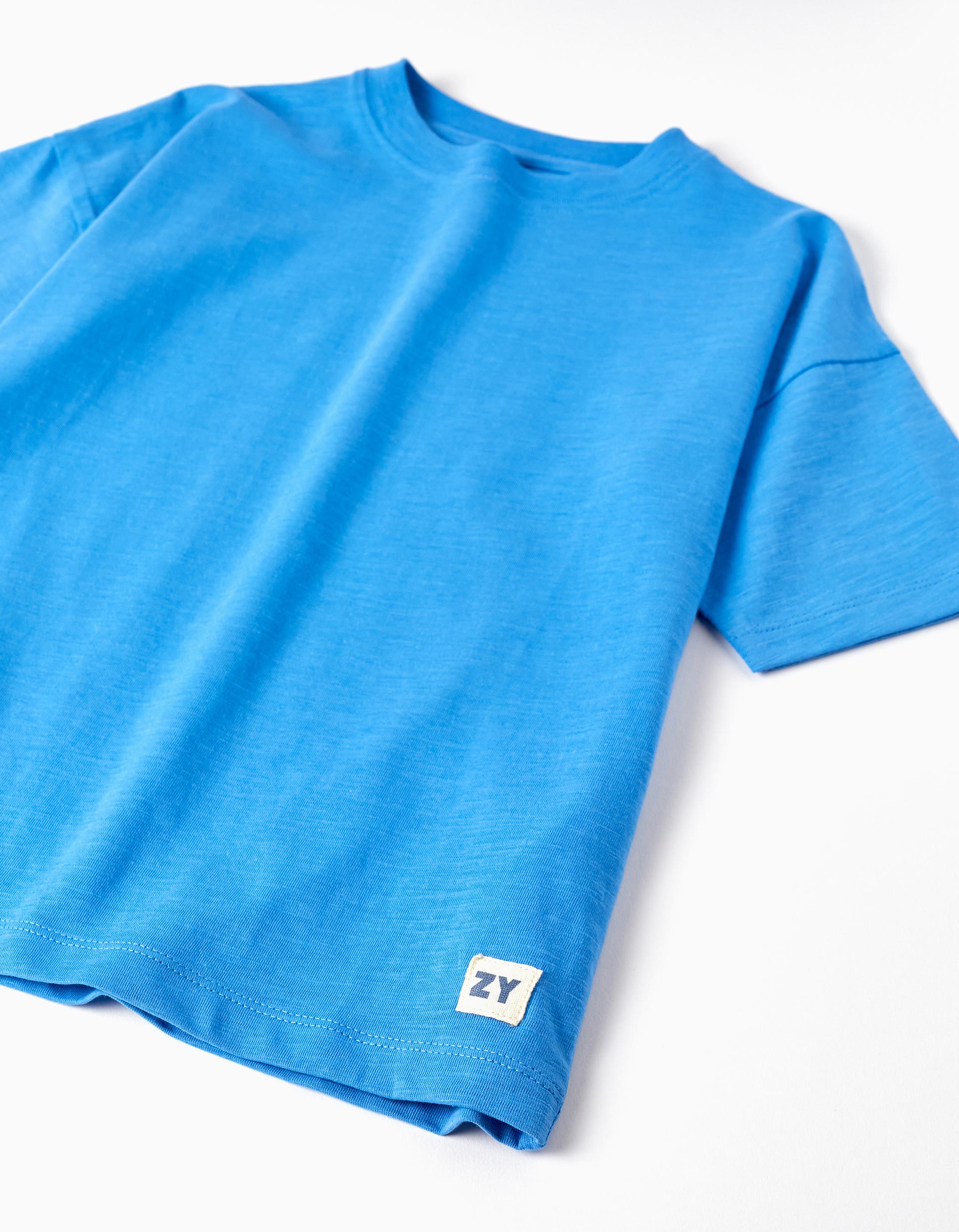 Cotton Jersey T-shirt for Boys, Blue