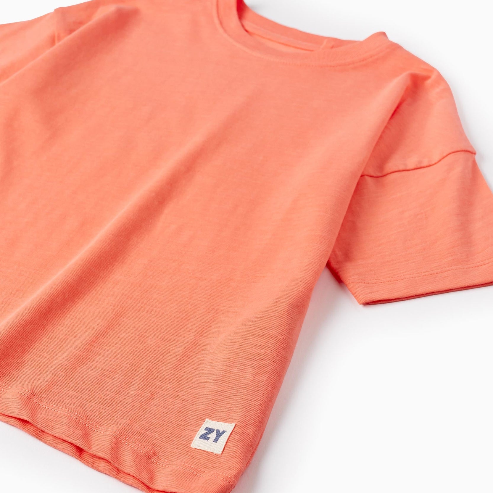 Cotton T-shirt for Boys, Coral