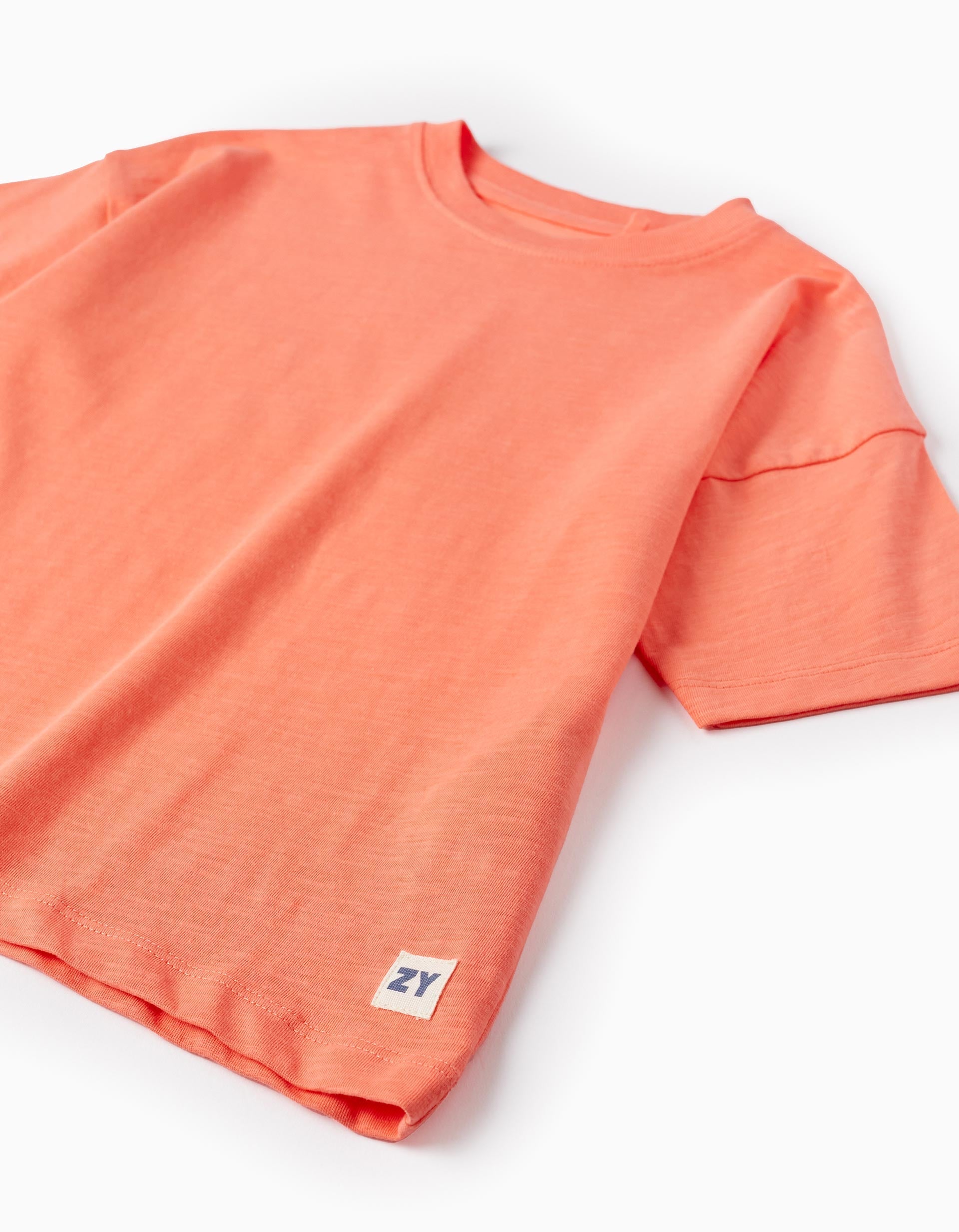 Cotton T-shirt for Boys, Coral