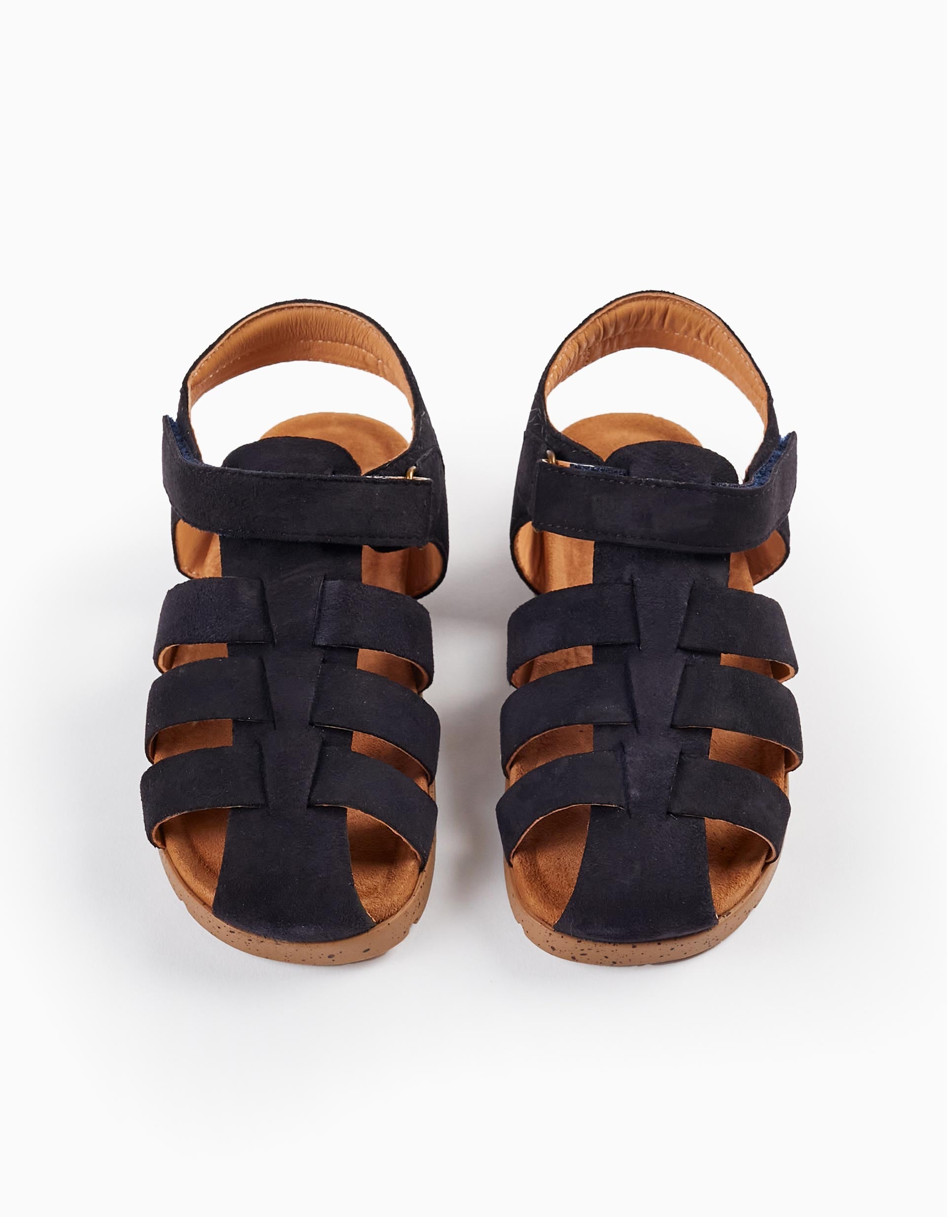 Leather Strappy Sandals for Boys, Dark Blue