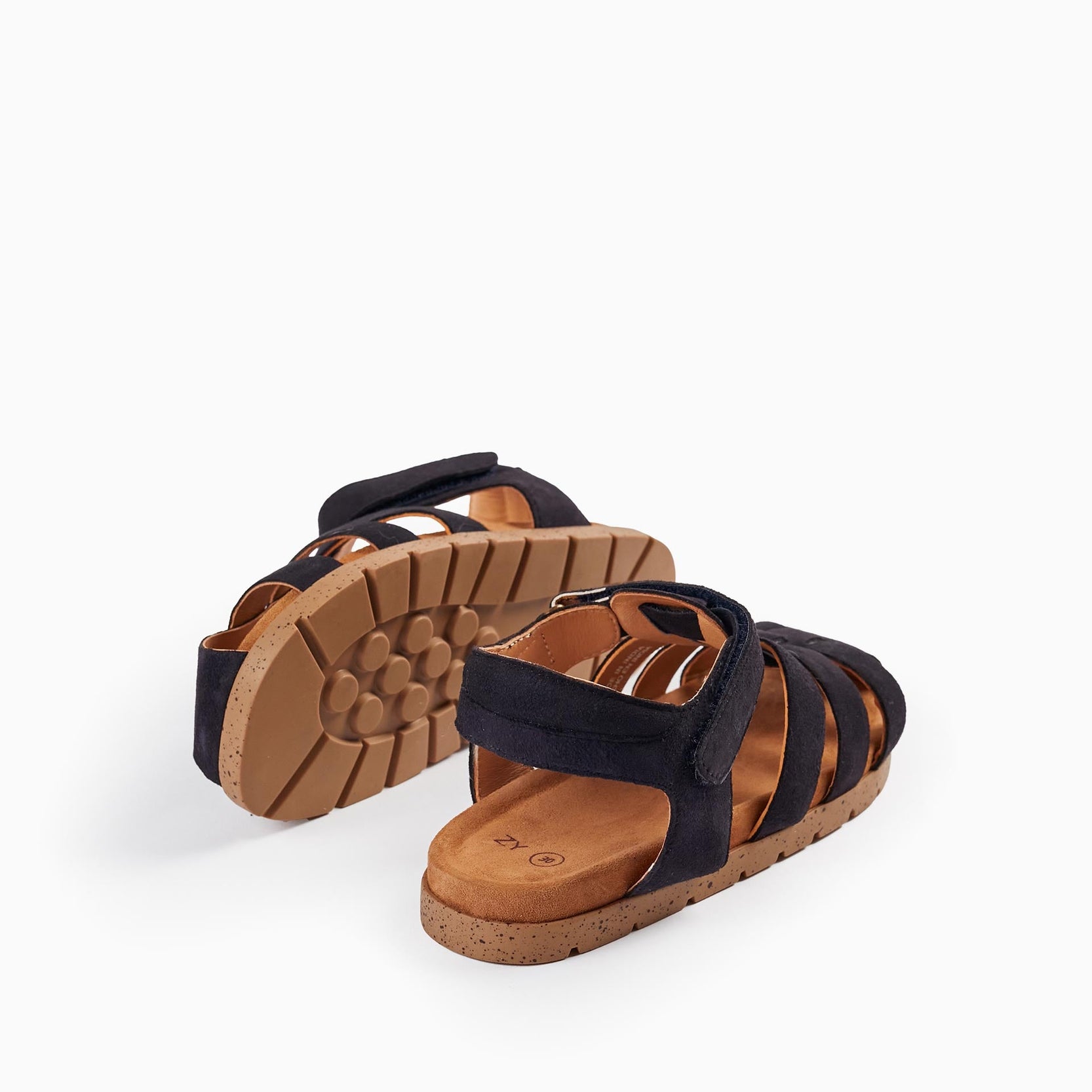 Leather Strappy Sandals for Boys, Dark Blue