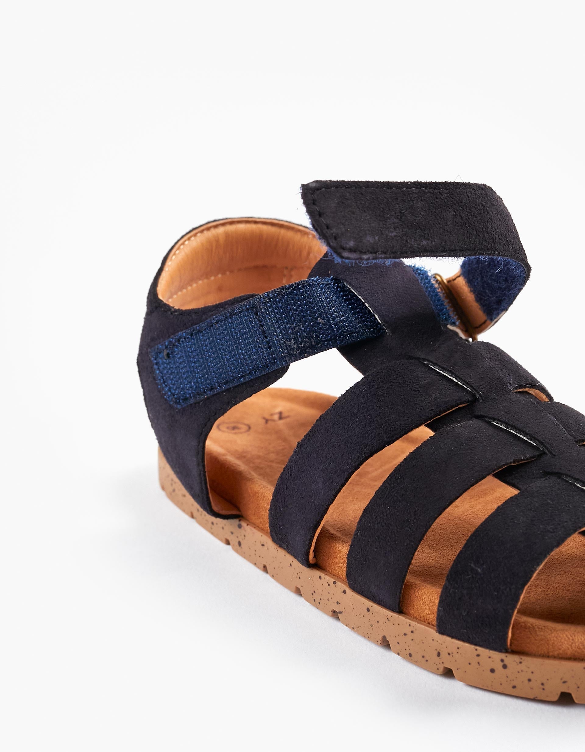 Leather Strappy Sandals for Boys, Dark Blue