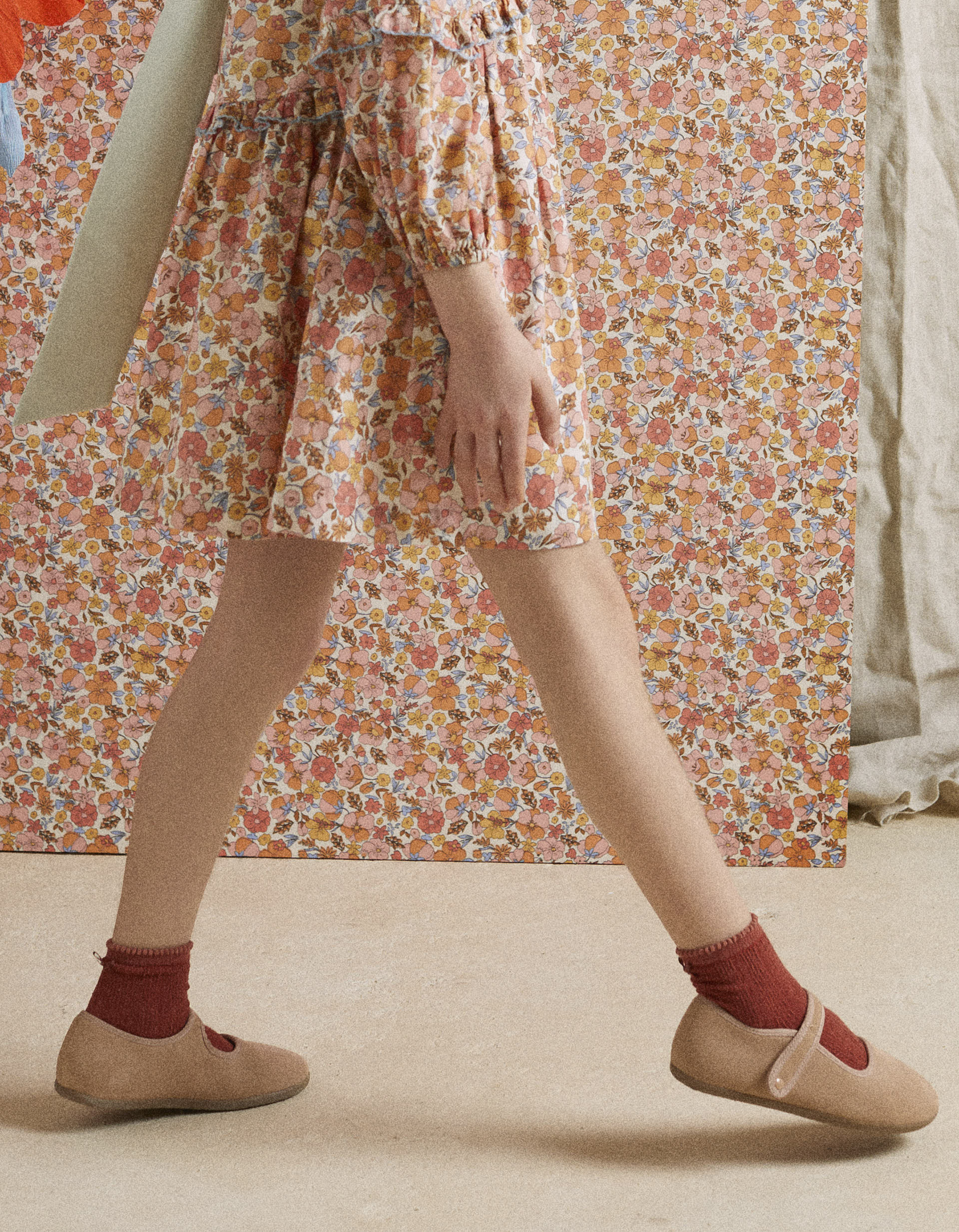 Suede Ballerina Flats for Girls, Light Pink