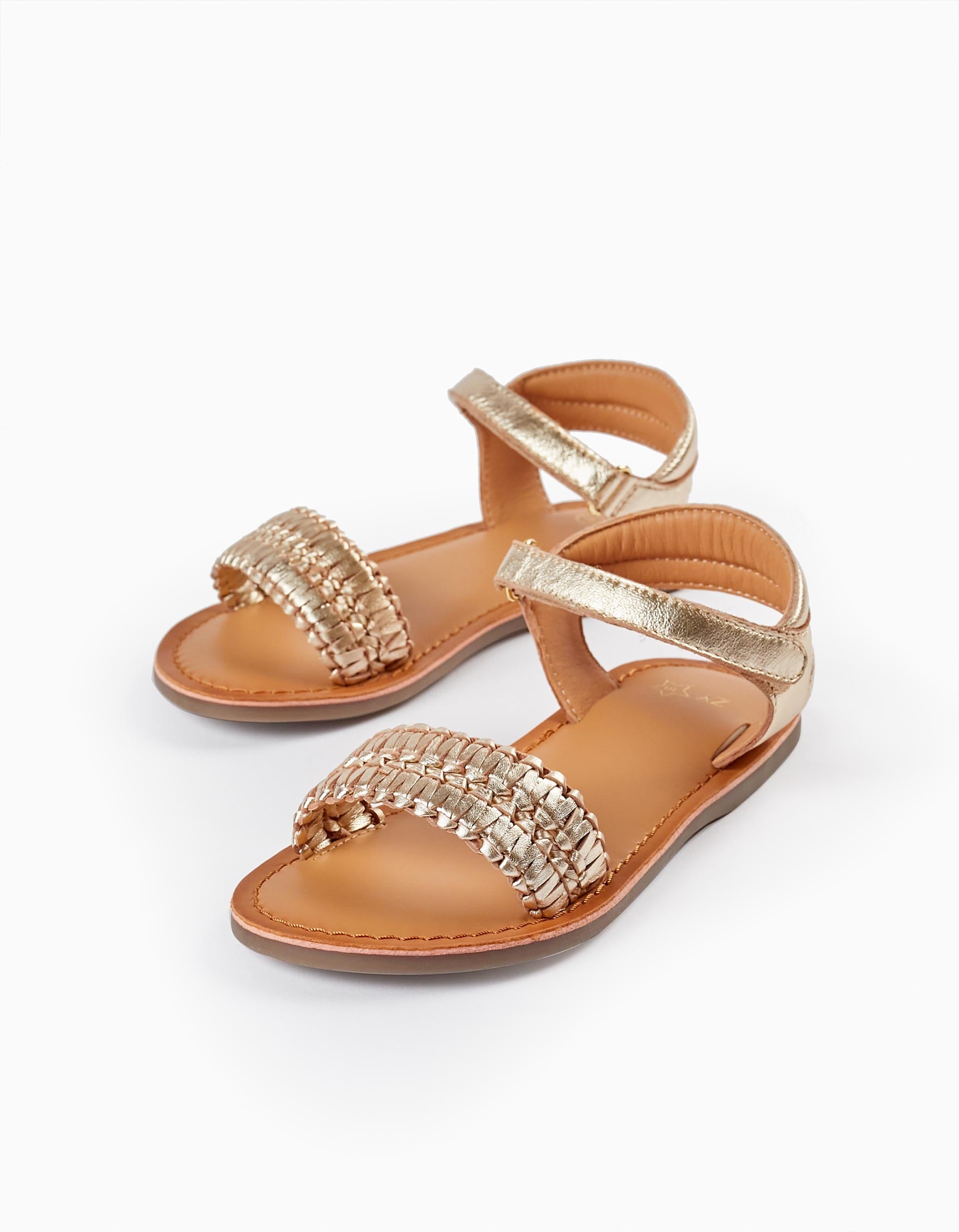 Leather Sandals for Girls, Gold