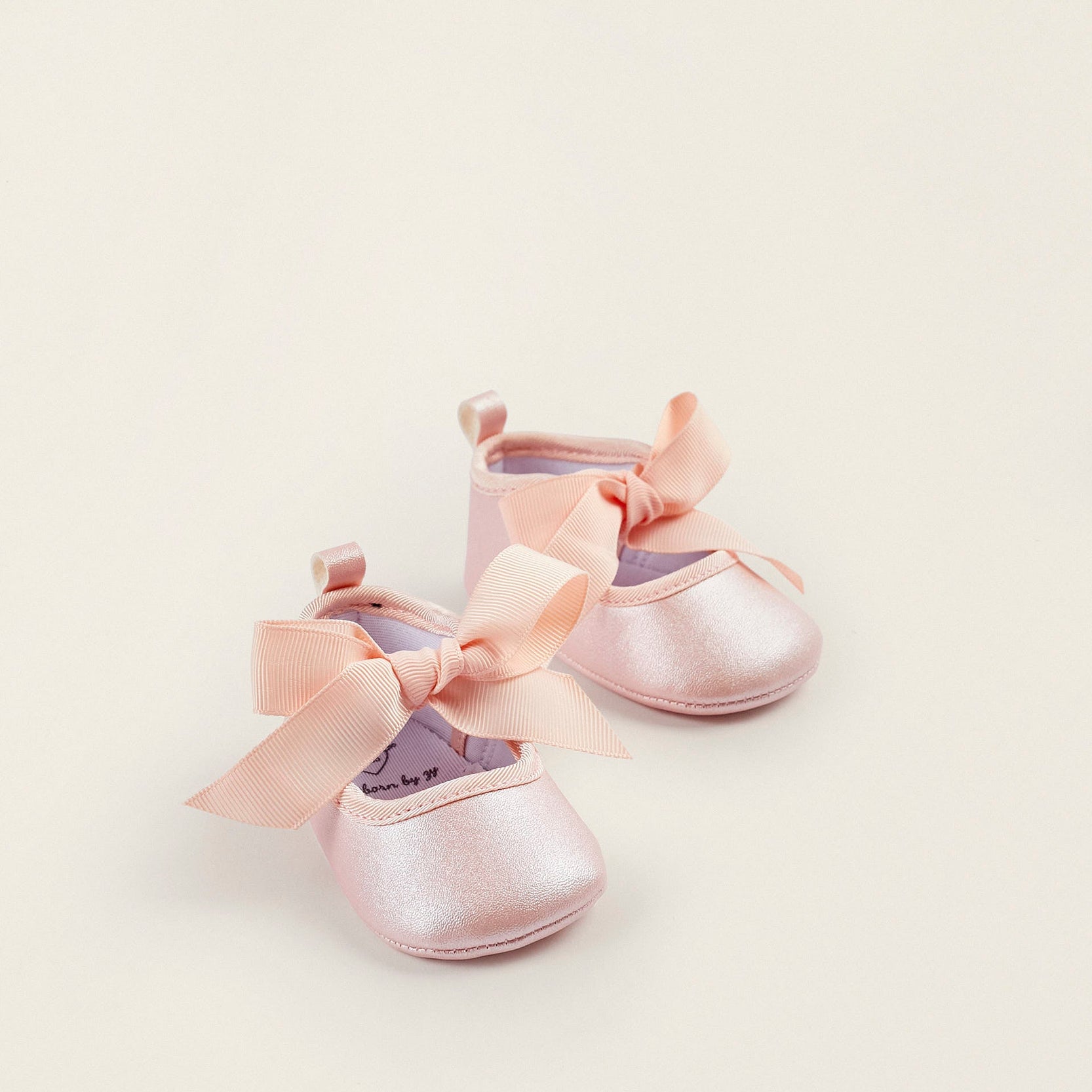 Bow Ballerina Flats for Newborn Girls, Pink