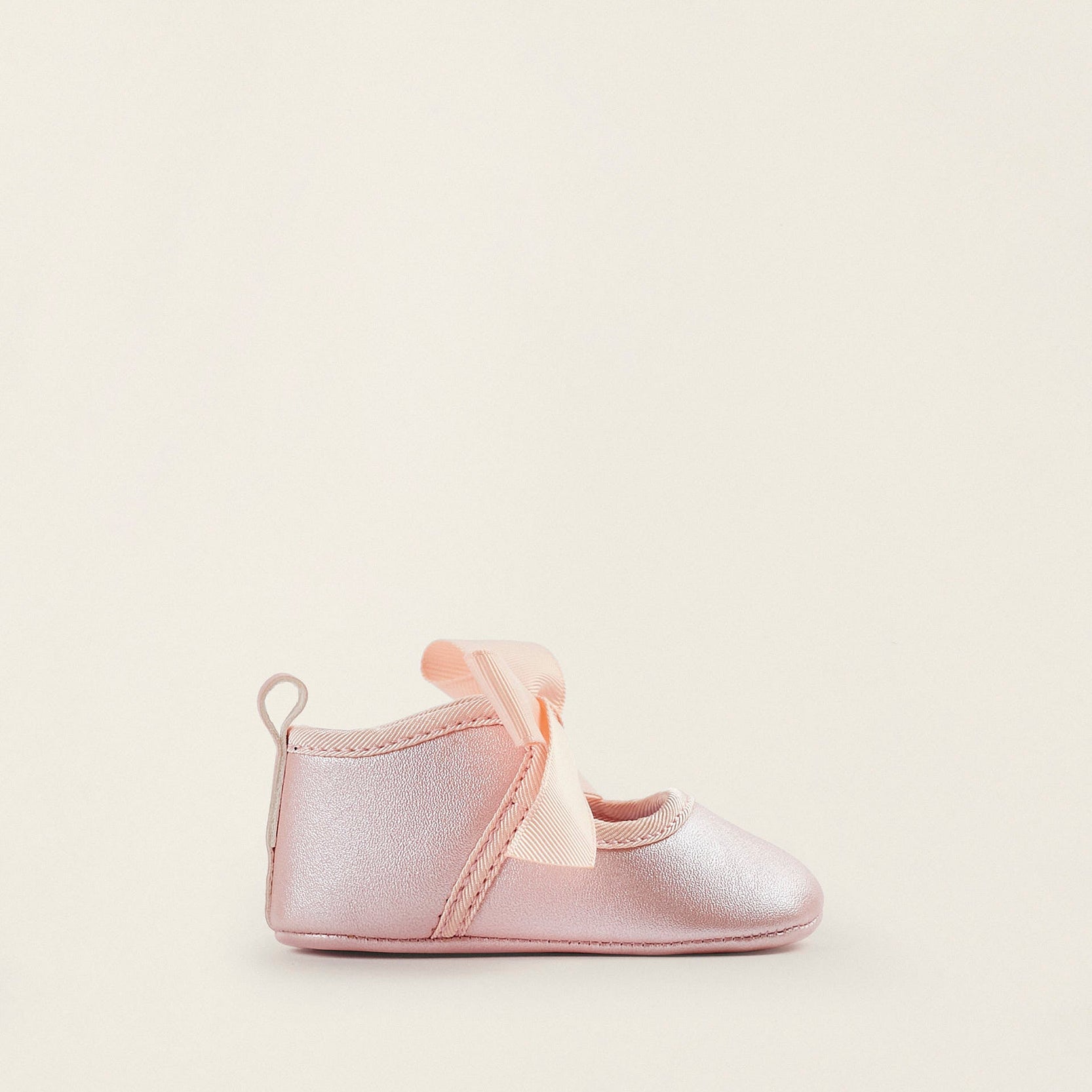 Bow Ballerina Flats for Newborn Girls, Pink