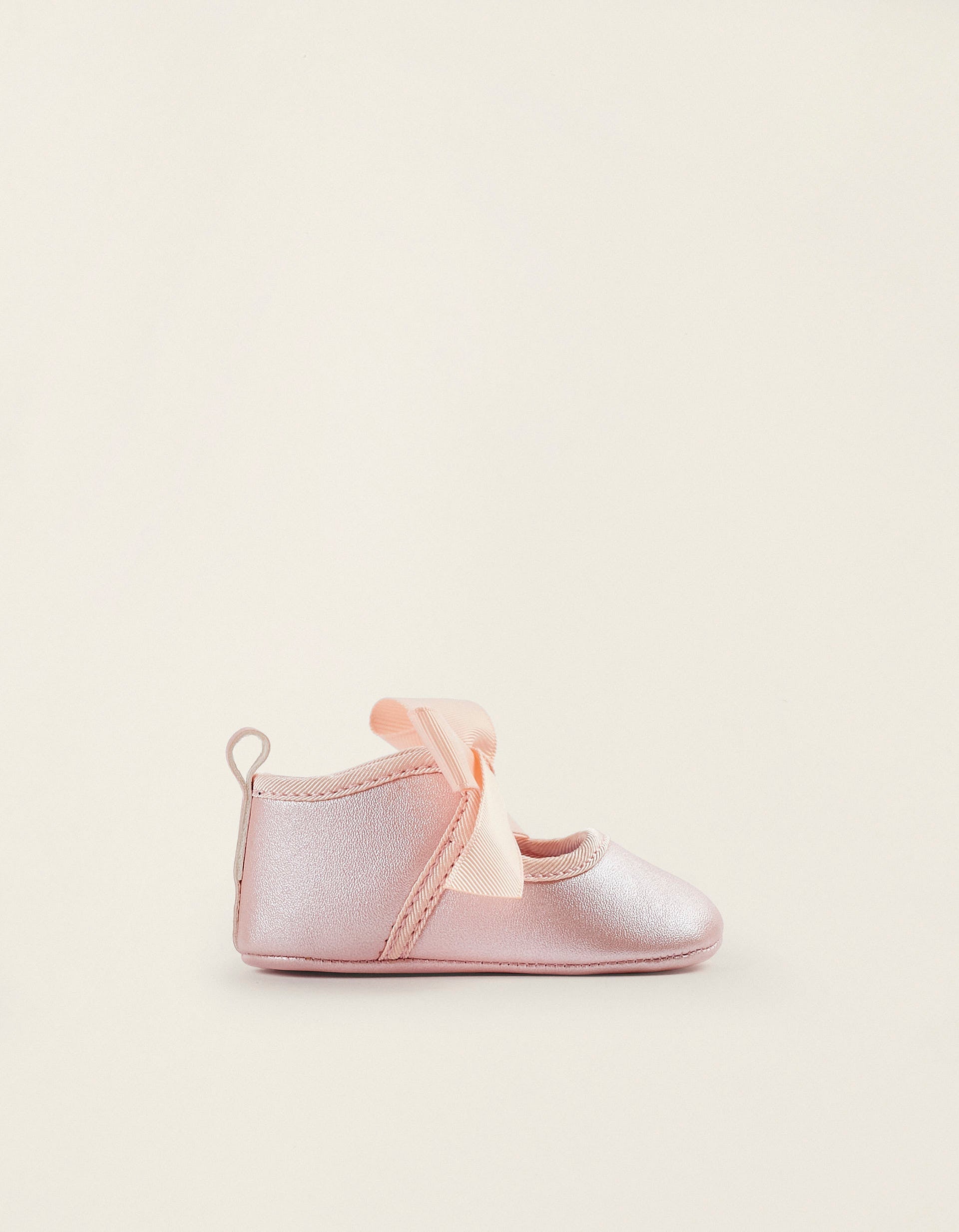 Bow Ballerina Flats for Newborn Girls, Pink