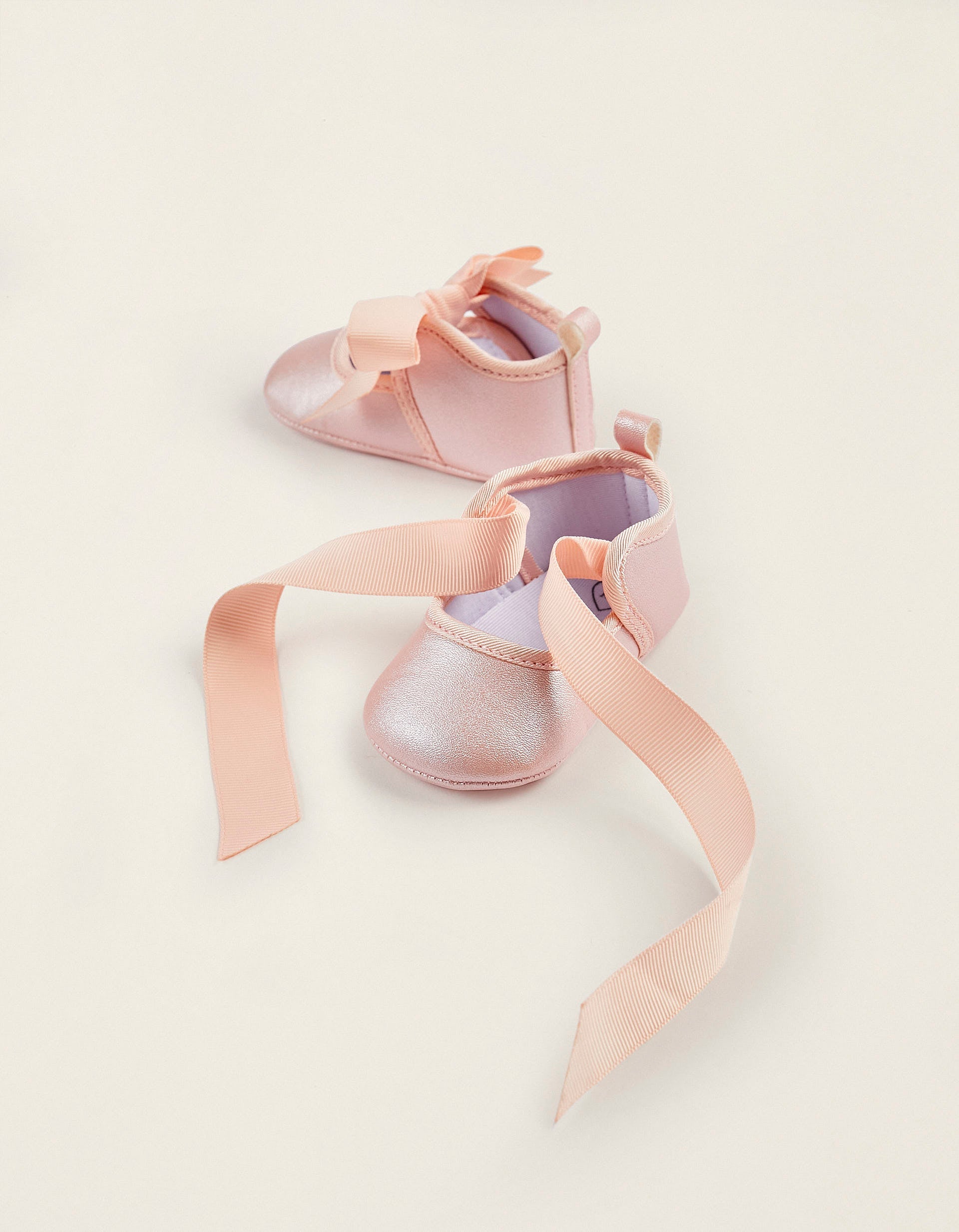 Bow Ballerina Flats for Newborn Girls, Pink