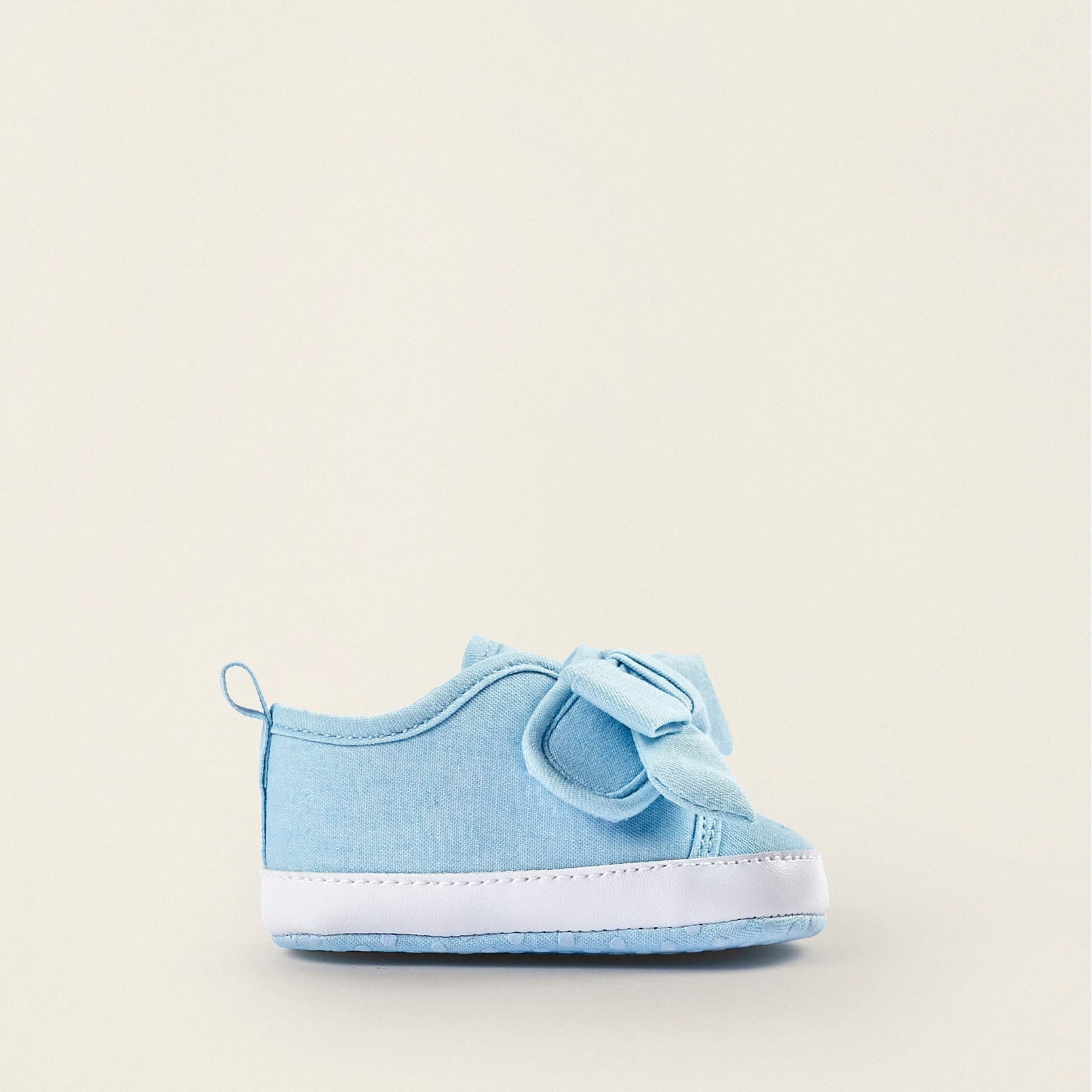 Shoes with Bow for Newborn Girls, Light Blue