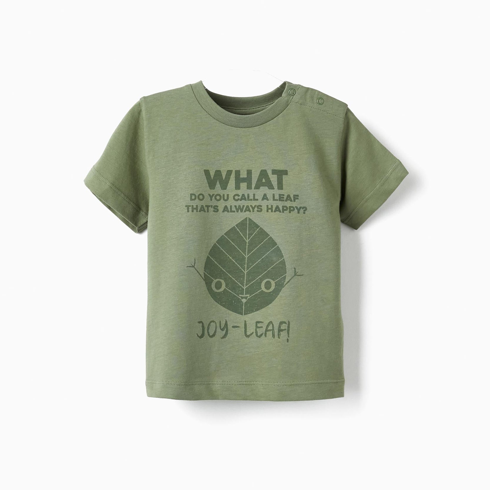 Short Sleeve Cotton T-Shirt for Baby Boys 'Joy-Leaf', Green
