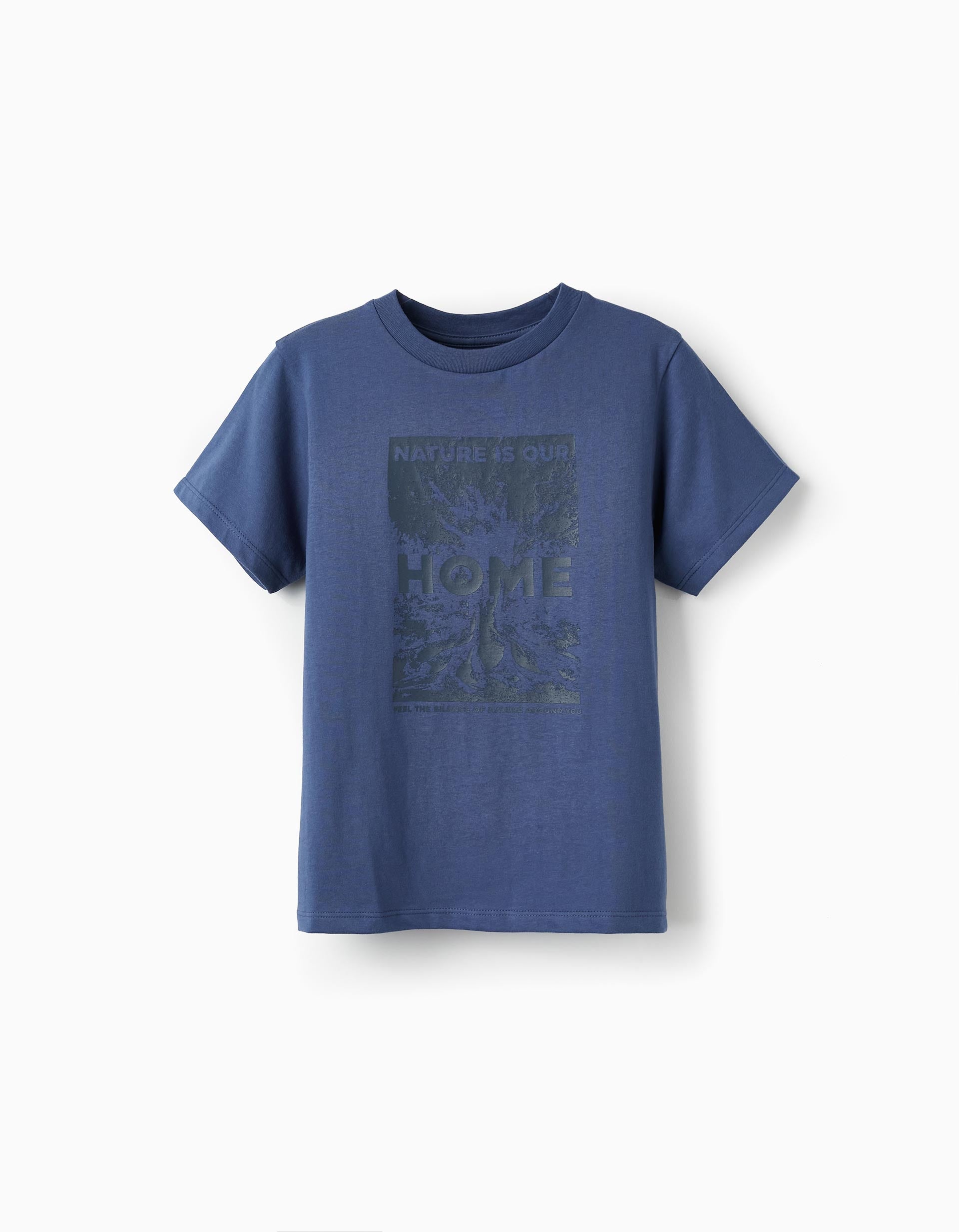 Cotton T-Shirt for Boys 'Nature is our Home', Dark Blue