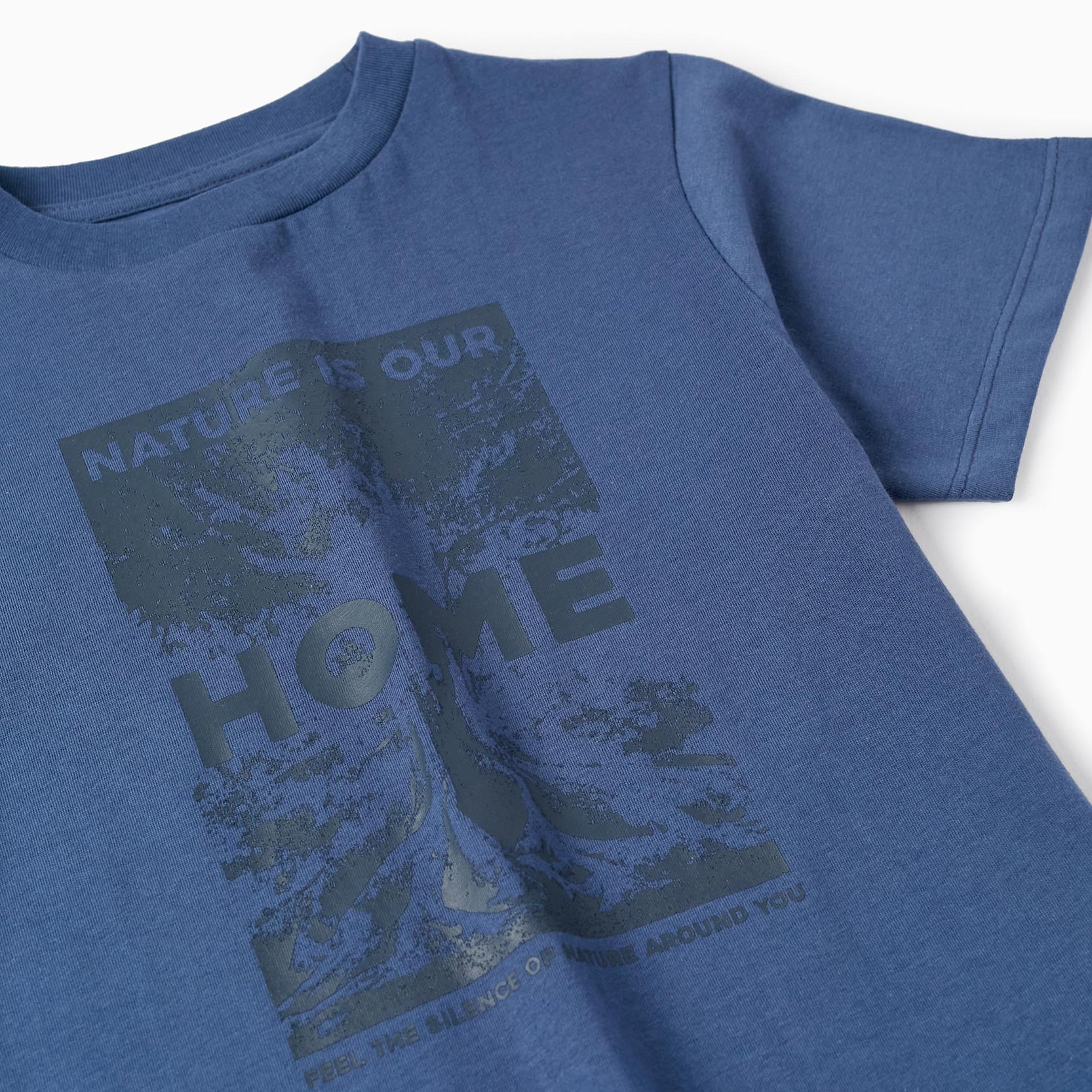 Cotton T-Shirt for Boys 'Nature is our Home', Dark Blue