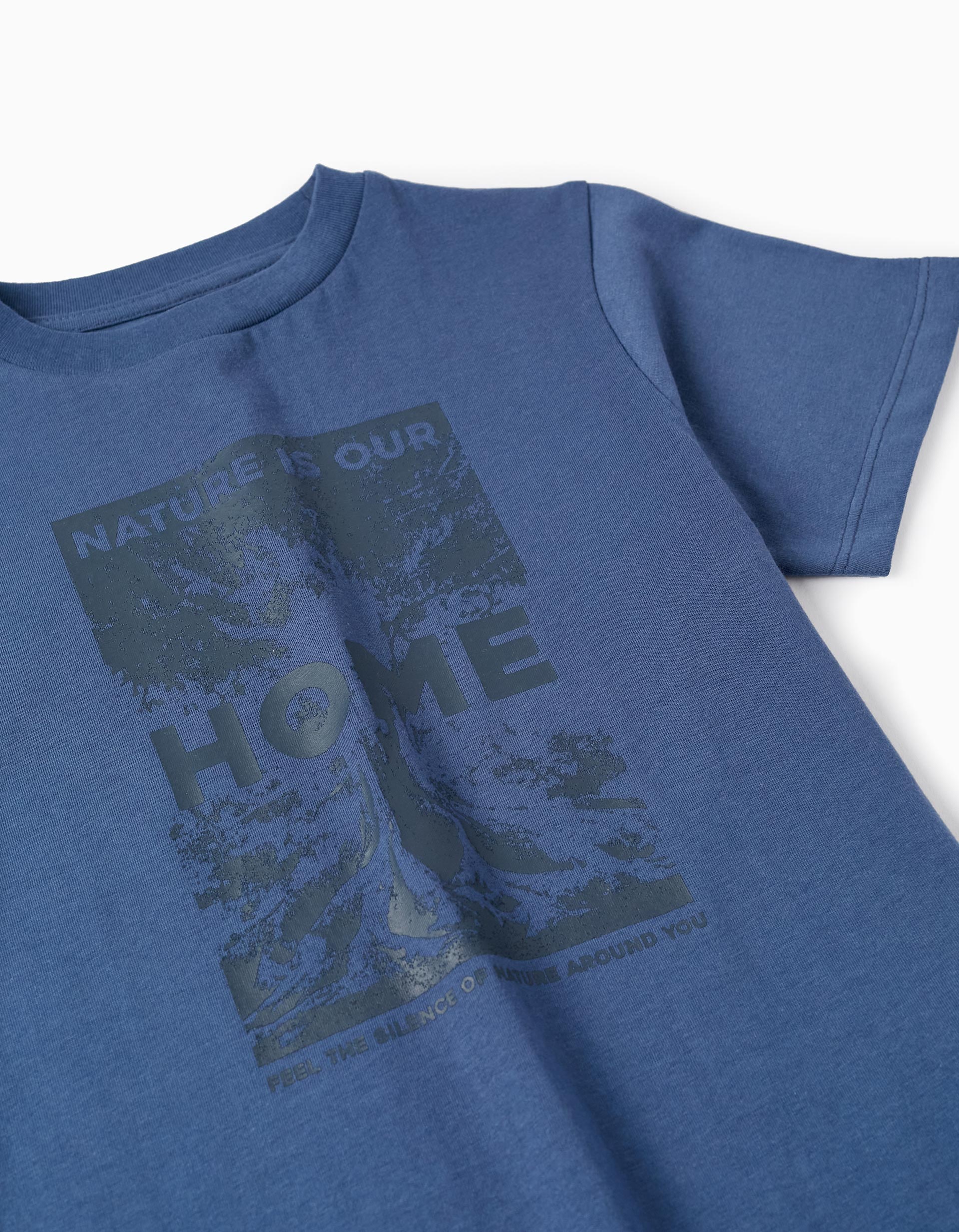 Cotton T-Shirt for Boys 'Nature is our Home', Dark Blue
