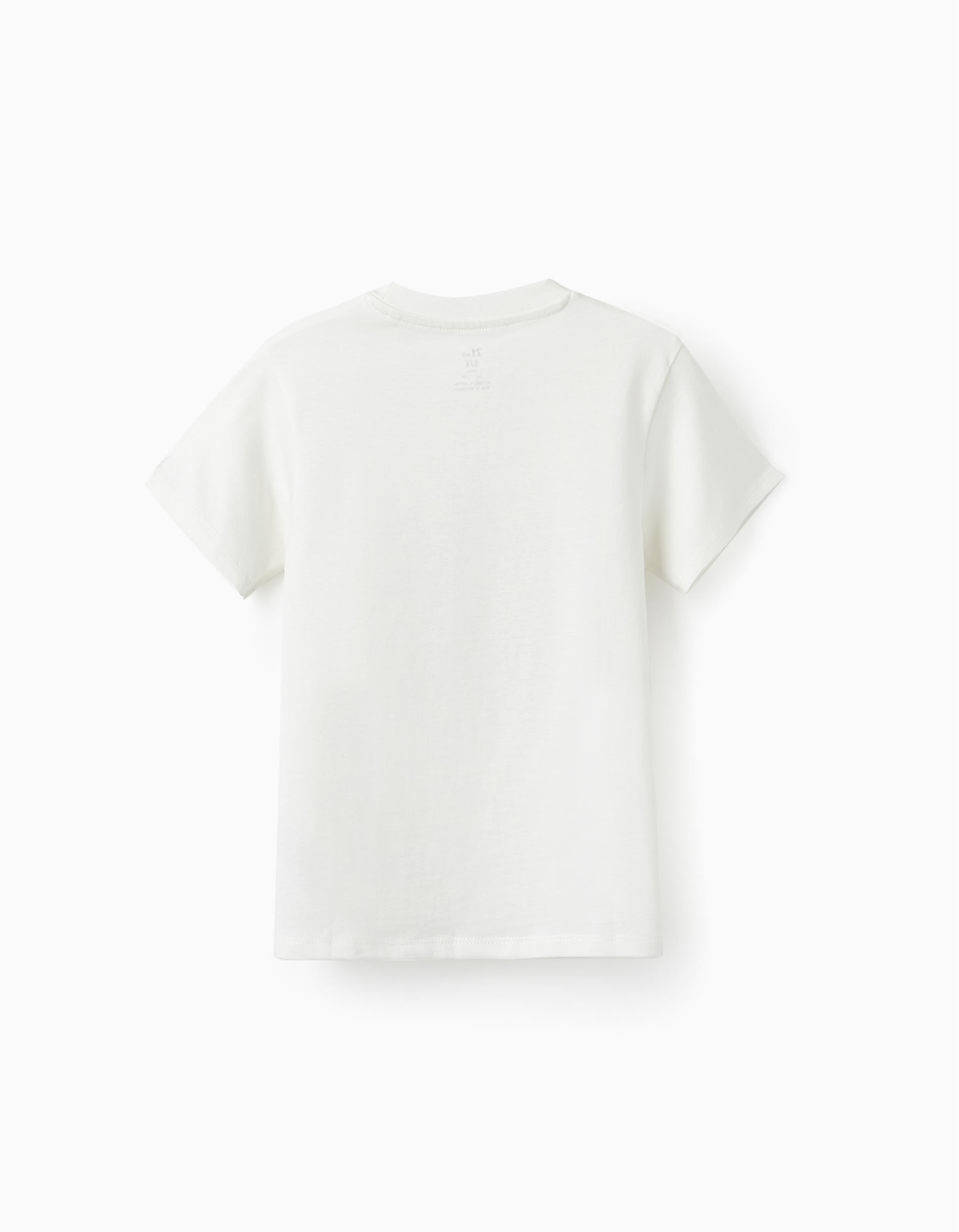 Cotton T-Shirt for Boys 'Nature Always Finds', White