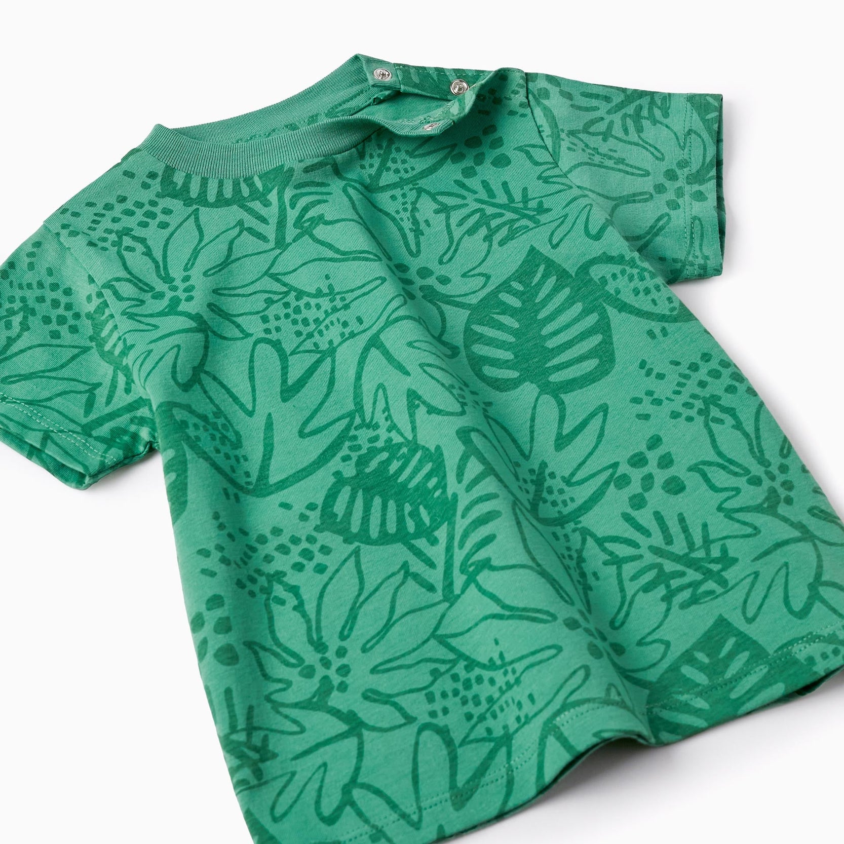 T-shirt + Dungarees for Baby Boys, Green/Beige