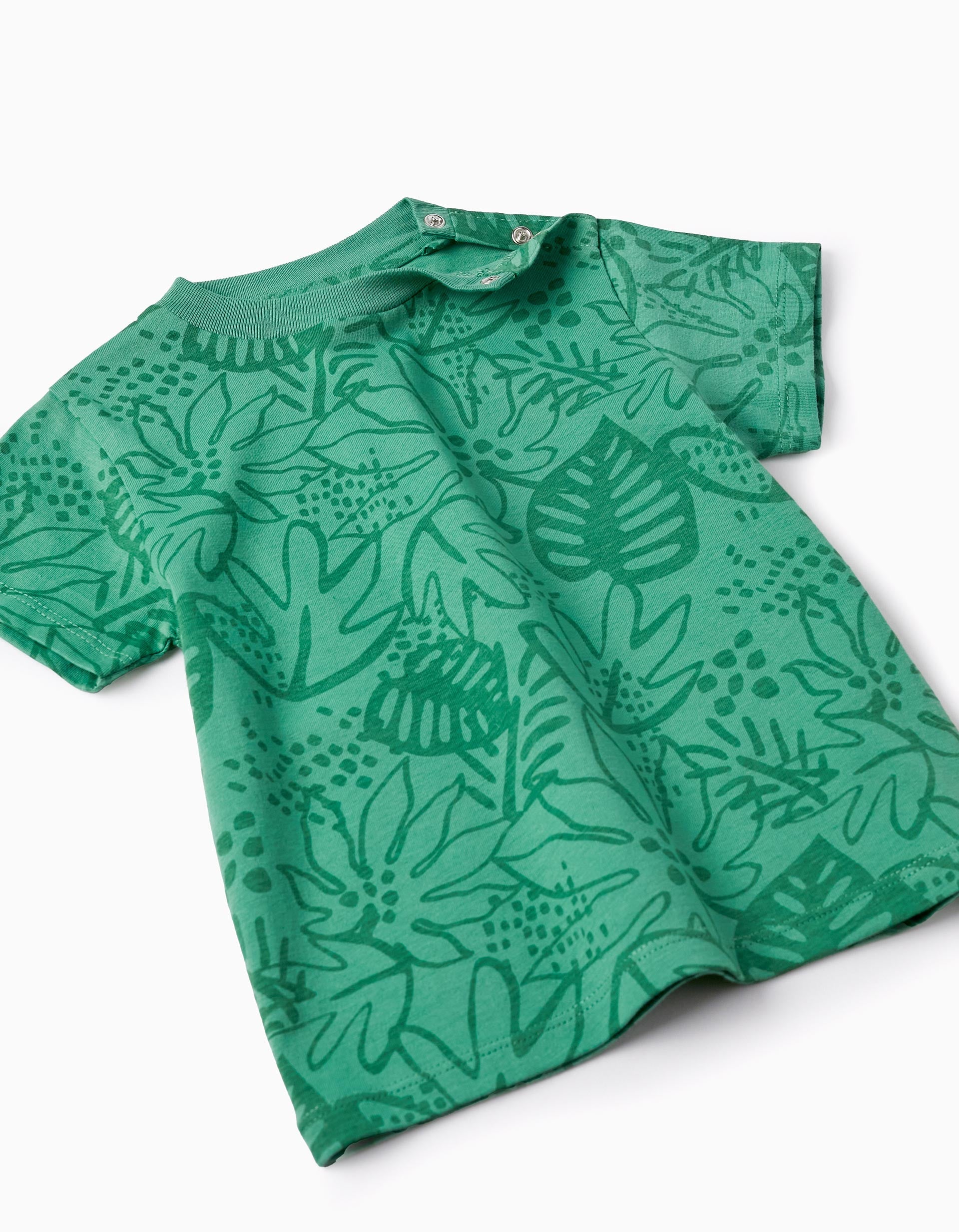 T-shirt + Dungarees for Baby Boys, Green/Beige