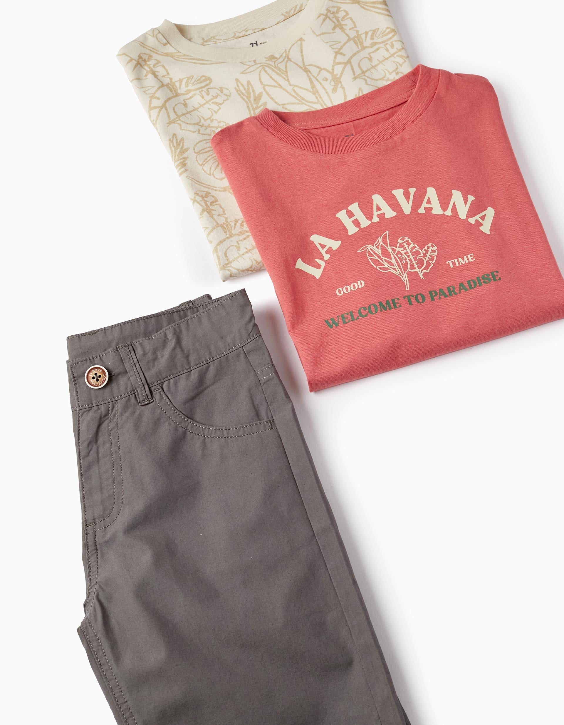2 T-shirts + Shorts for Boys 'La Havana', Multicolour