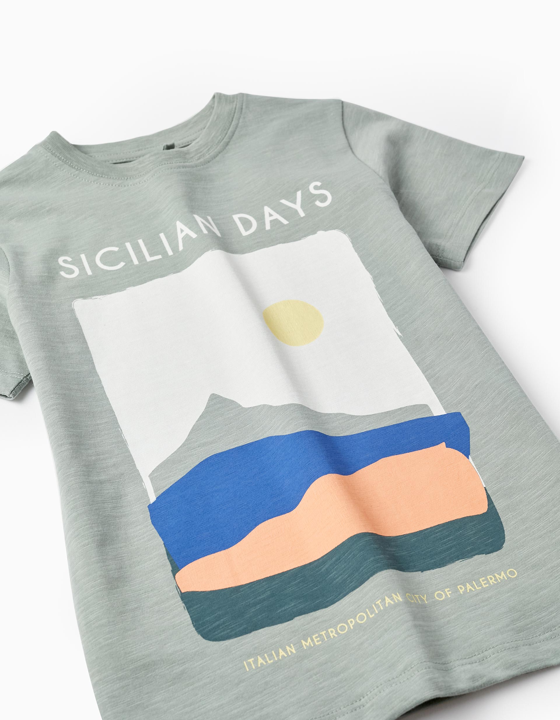 Short Sleeve T-Shirt for Boys 'Sicilian Days', Green