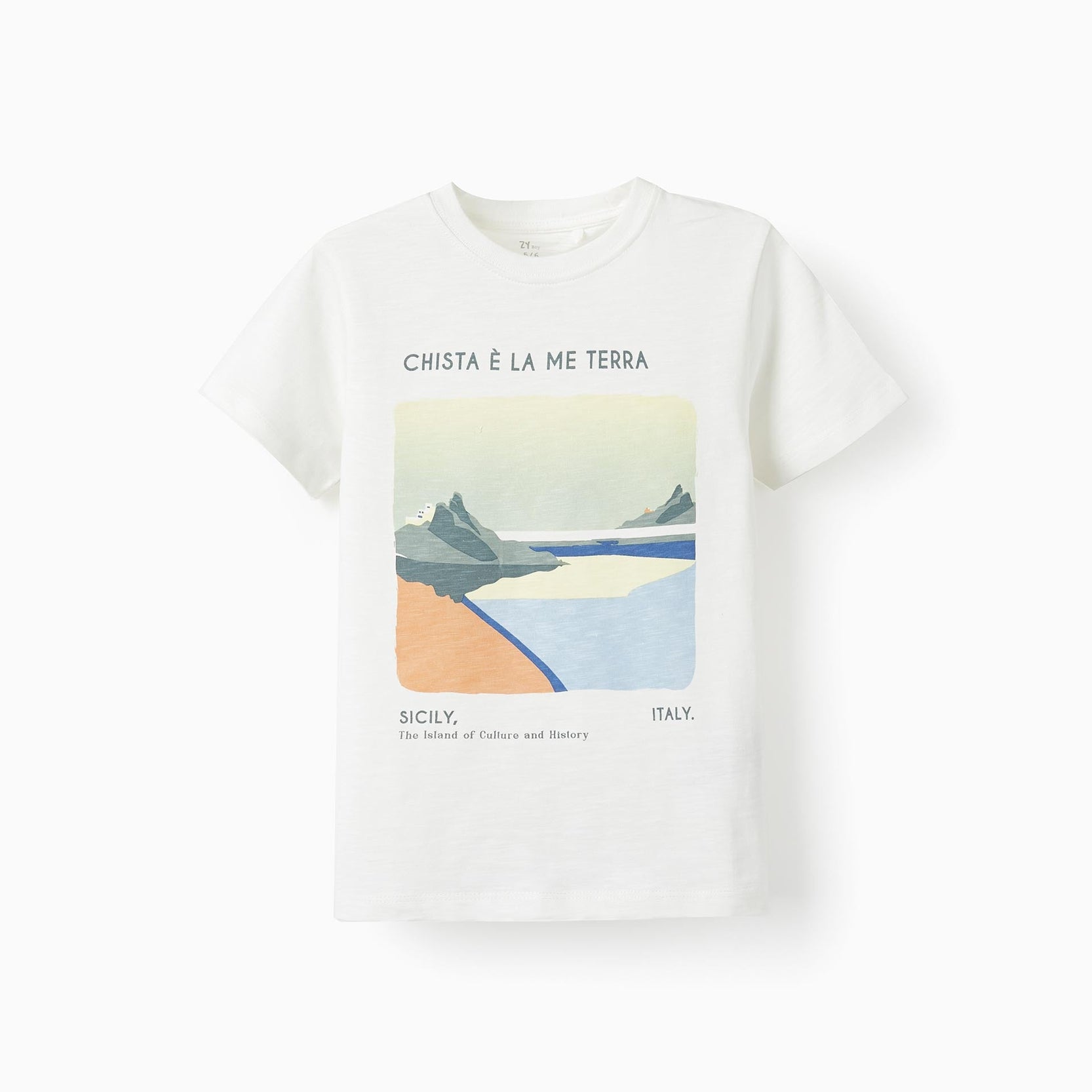 Cotton T-Shirt for Boys 'Sicily', White