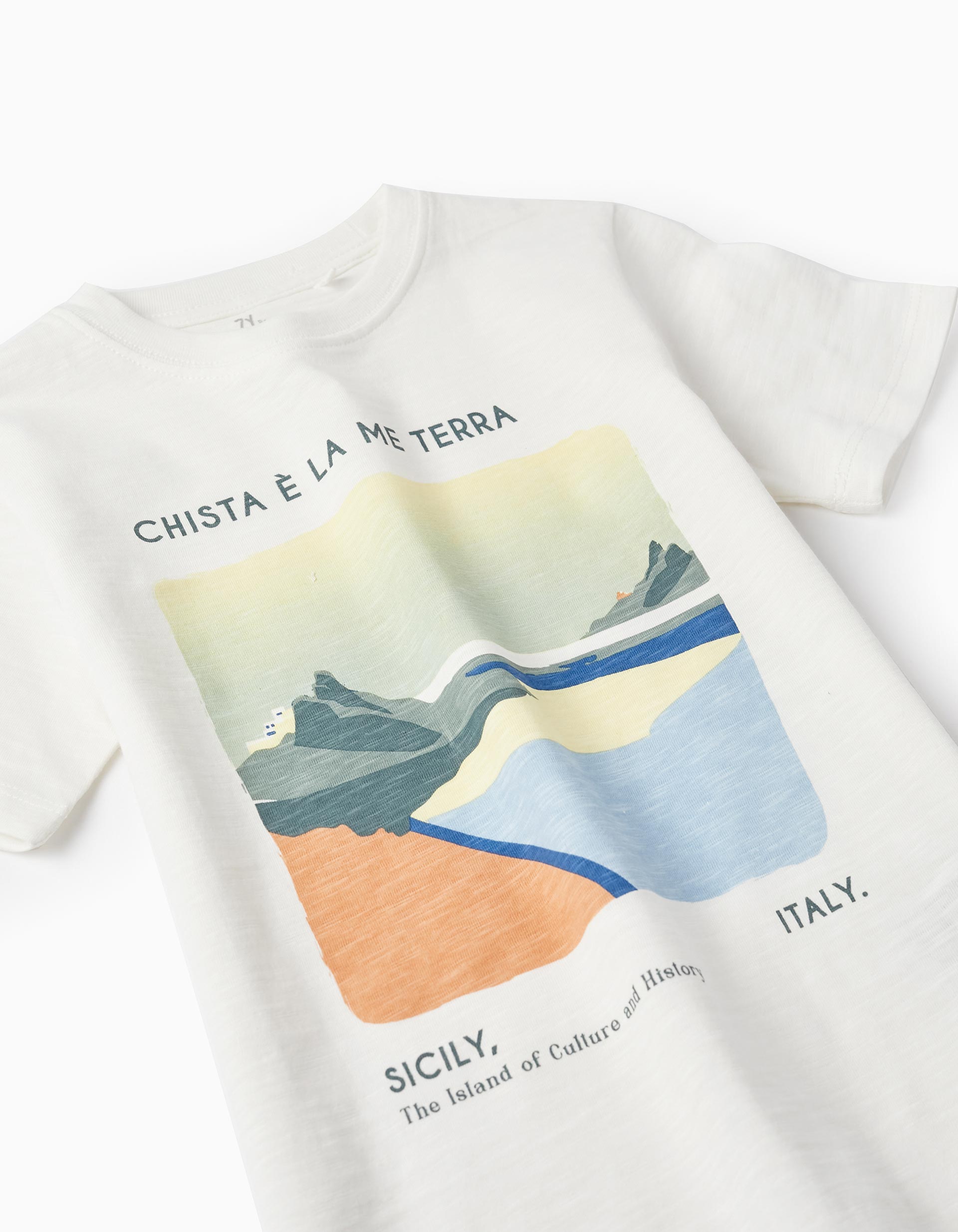 Cotton T-Shirt for Boys 'Sicily', White
