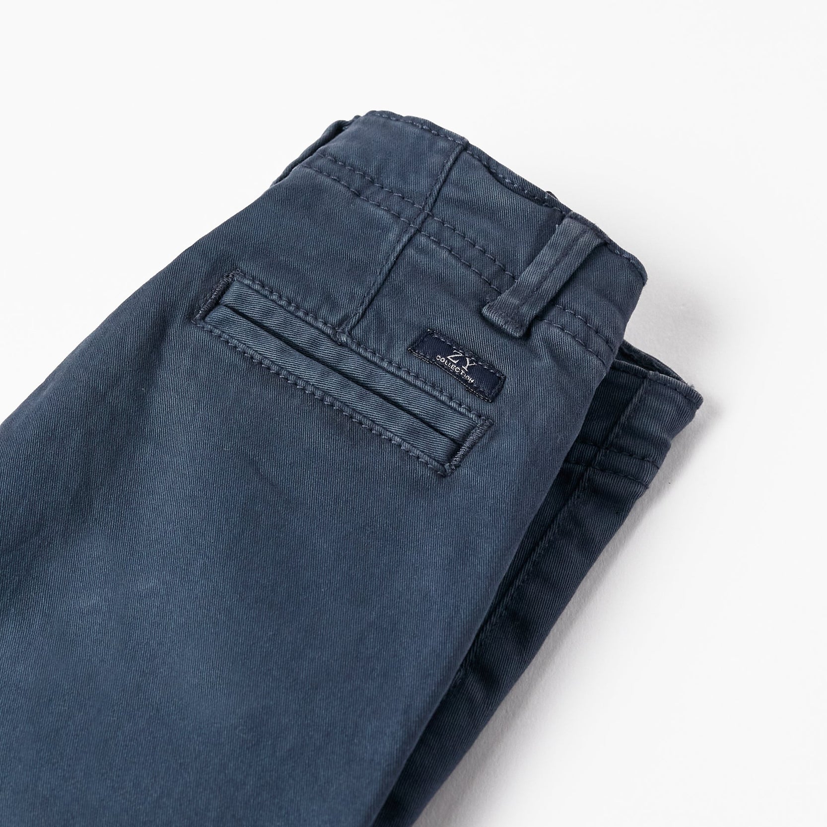 Twill Trousers with Suspenders for Baby Boys, Dark Blue