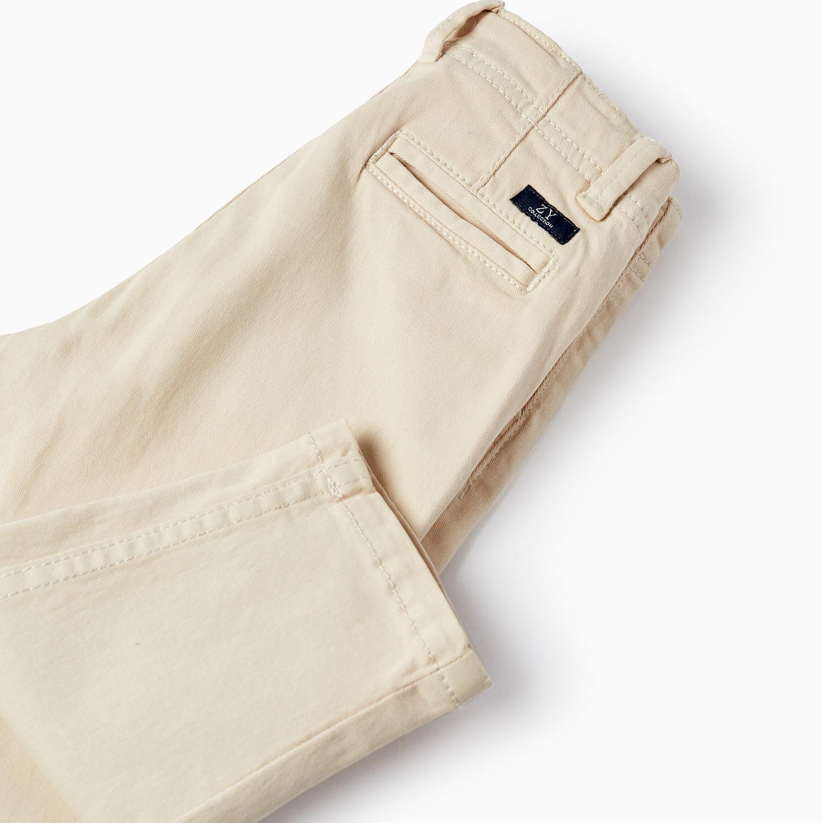 Trousers with Suspenders for Baby Boys, Beige