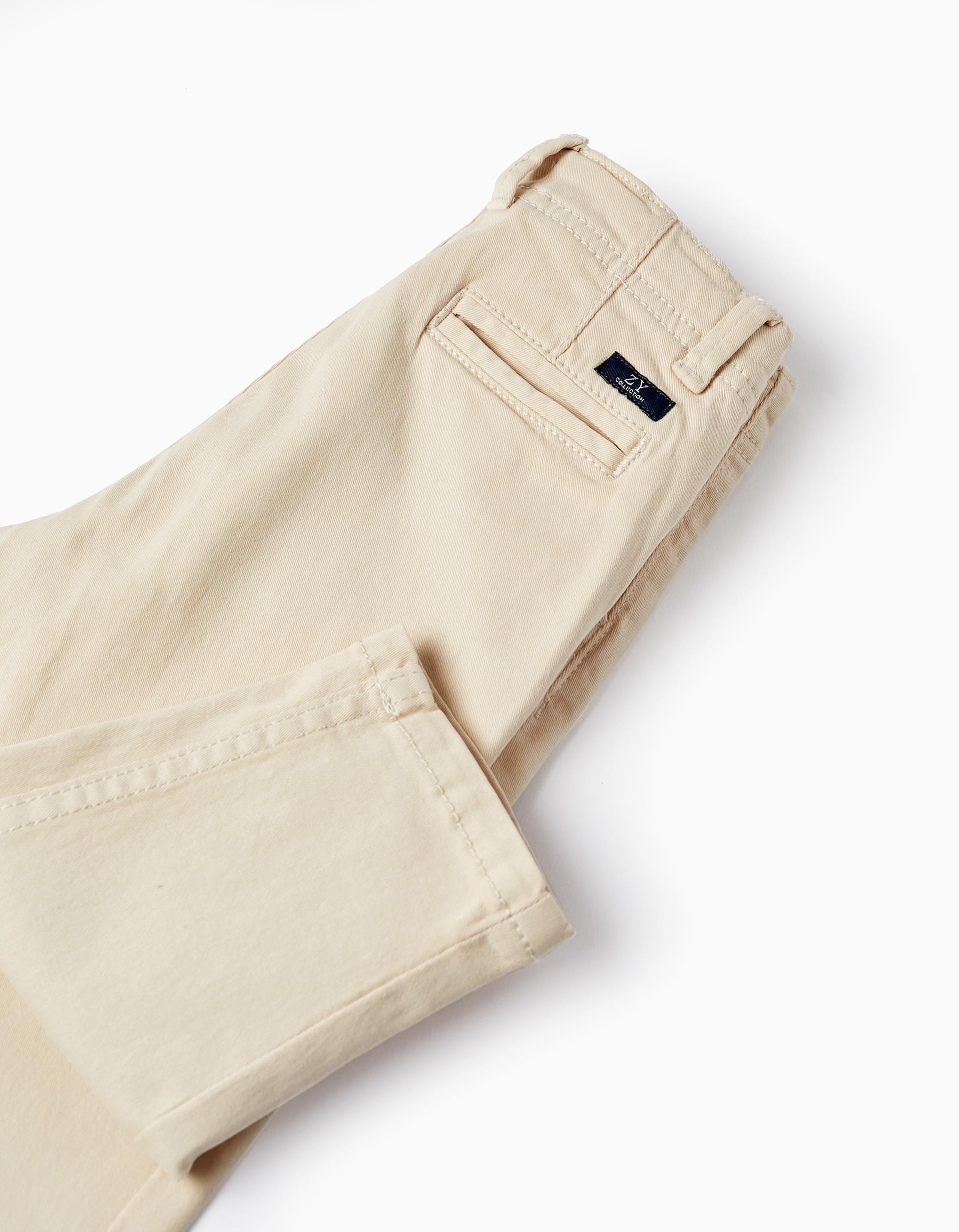 Trousers with Suspenders for Baby Boys, Beige