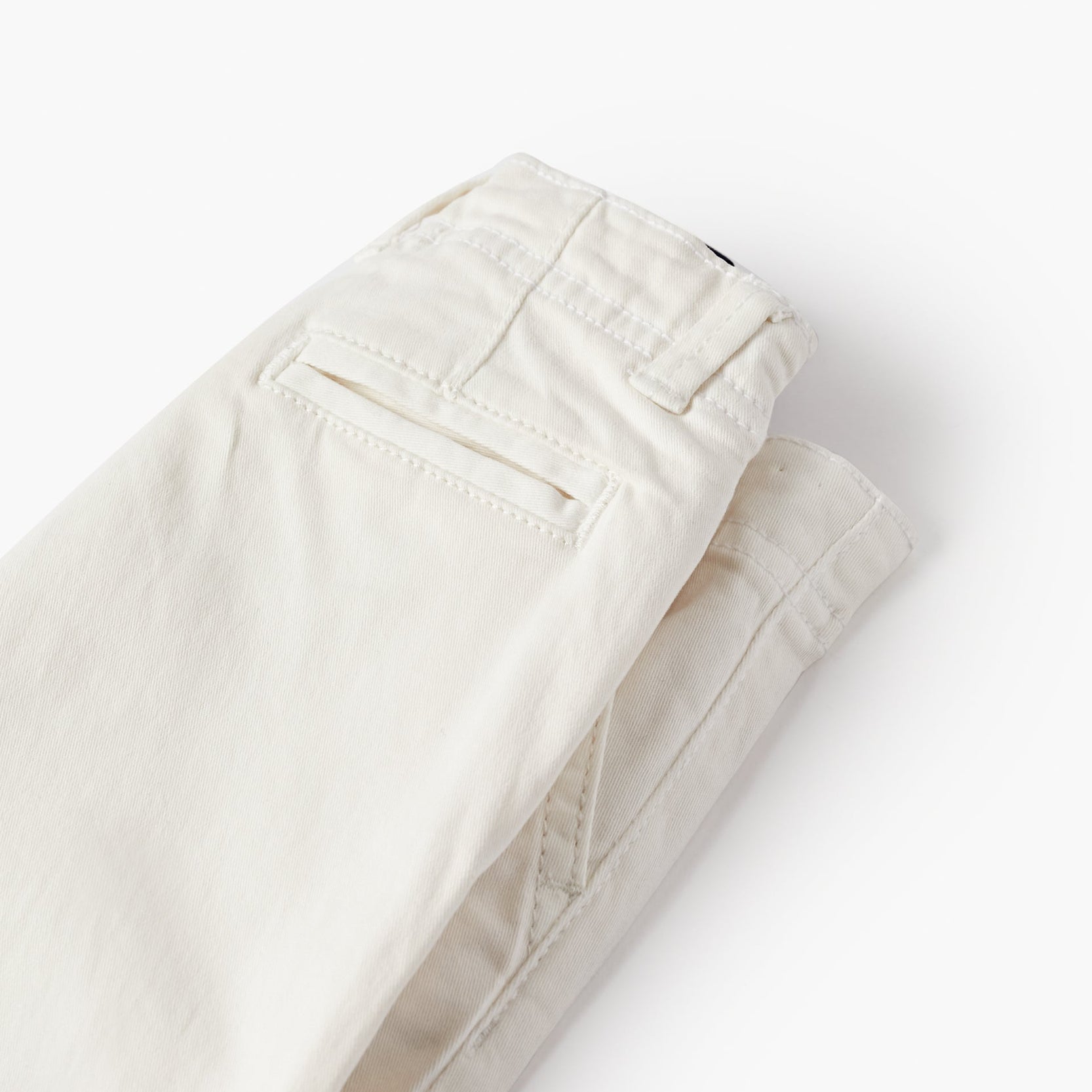 Twill Trousers with Suspenders for Baby Boys, White