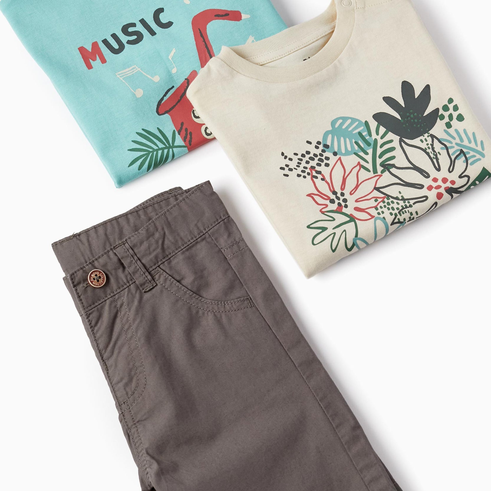 2 T-shirts + Shorts for Baby Boys 'Buena Vista', Multicolour