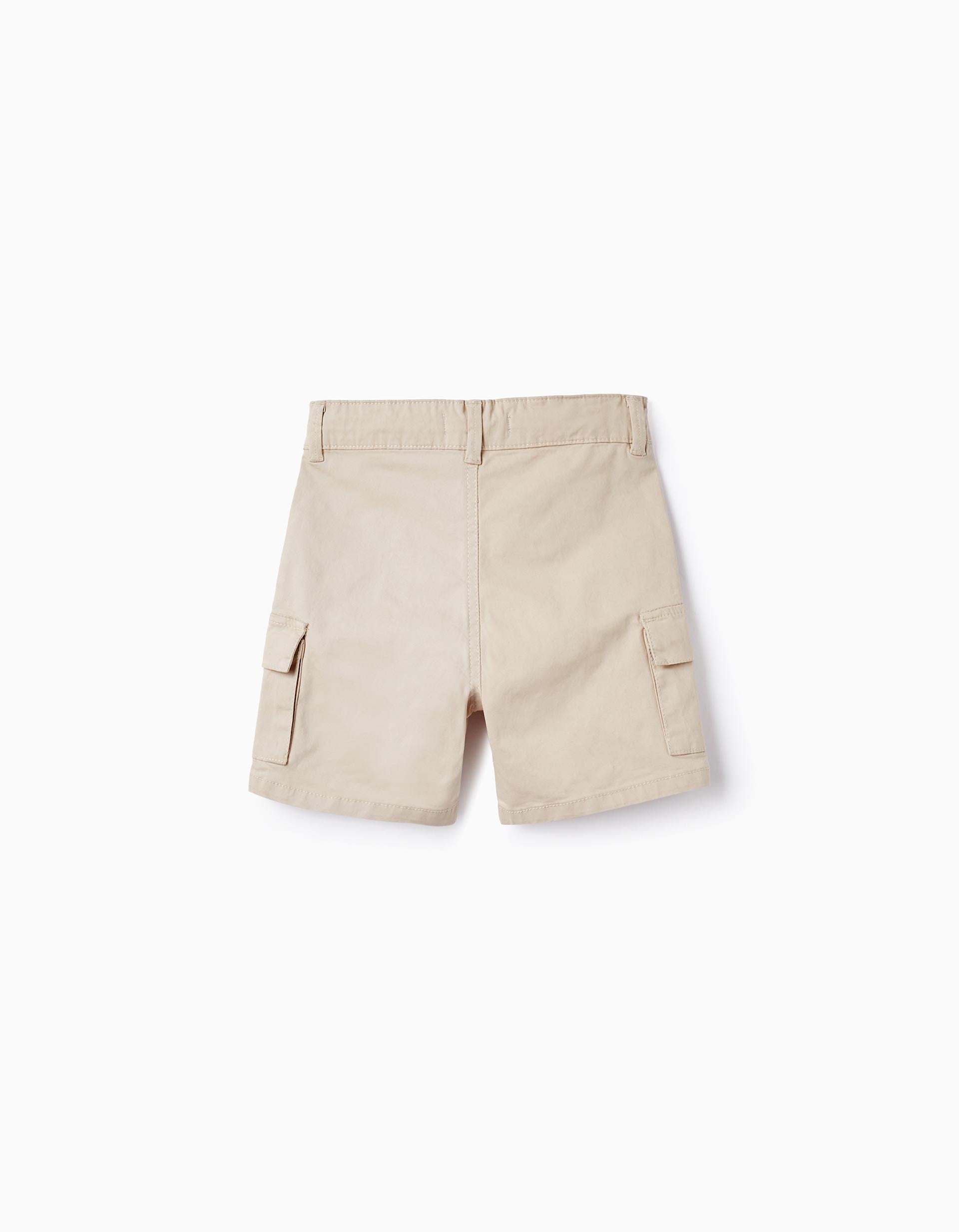 Cargo Cotton Shorts for Baby Boys, Beige