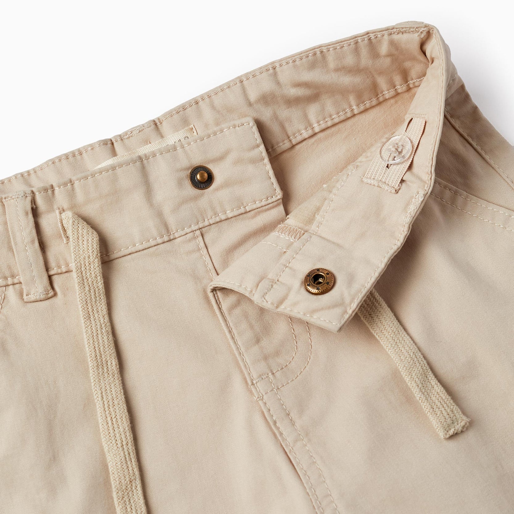 Cargo Cotton Shorts for Baby Boys, Beige