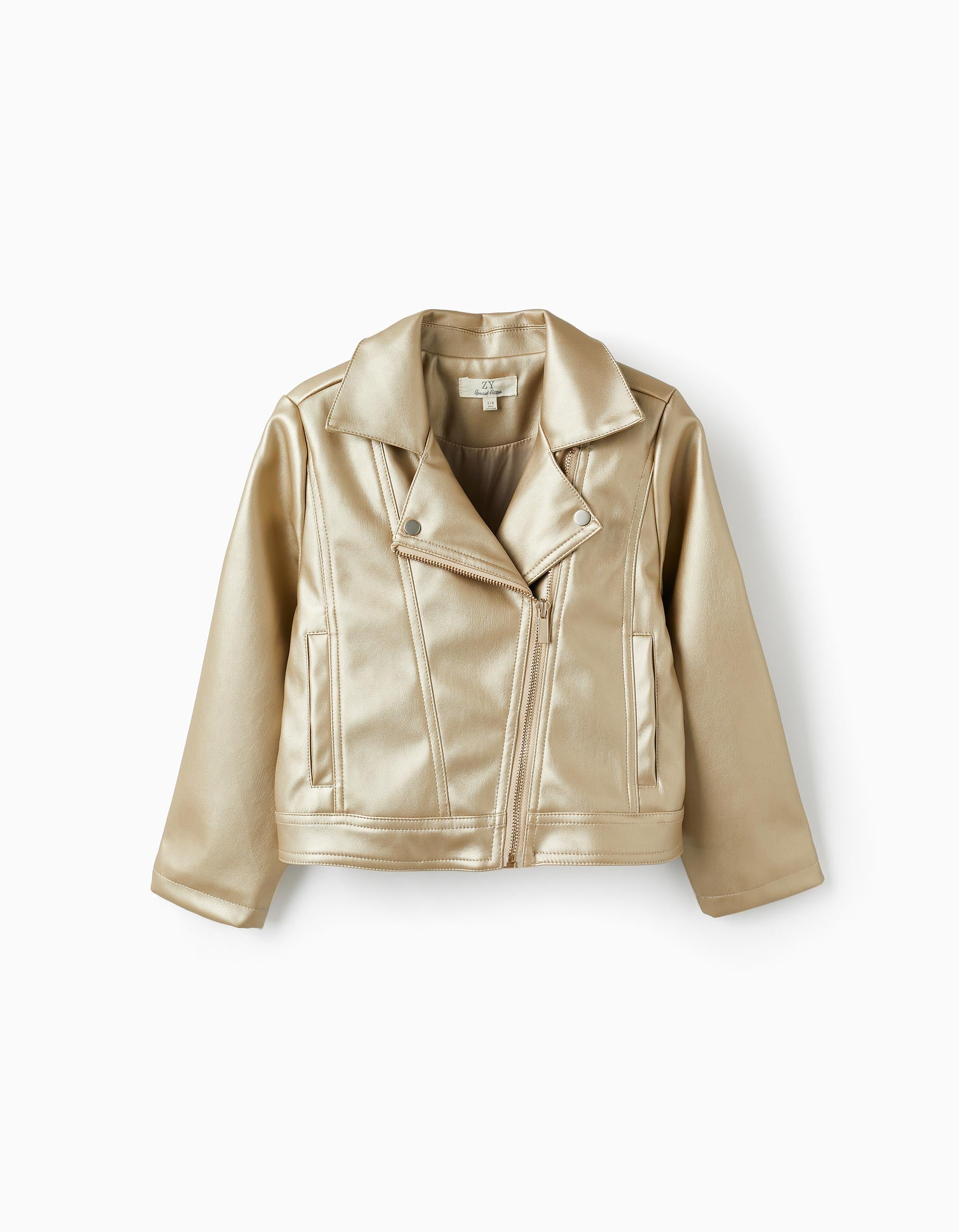 Biker Jacket for Girls, Golden