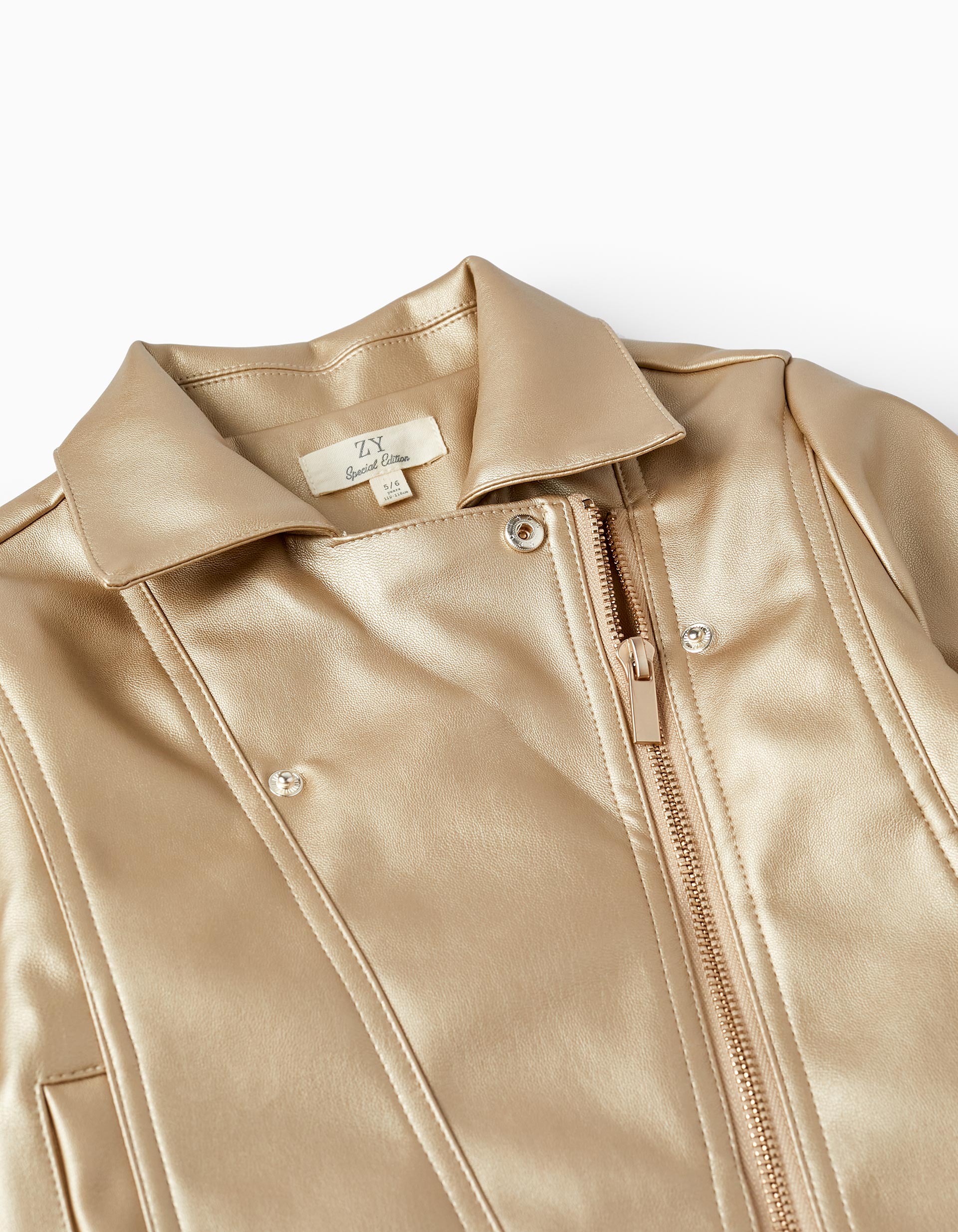 Biker Jacket for Girls, Golden