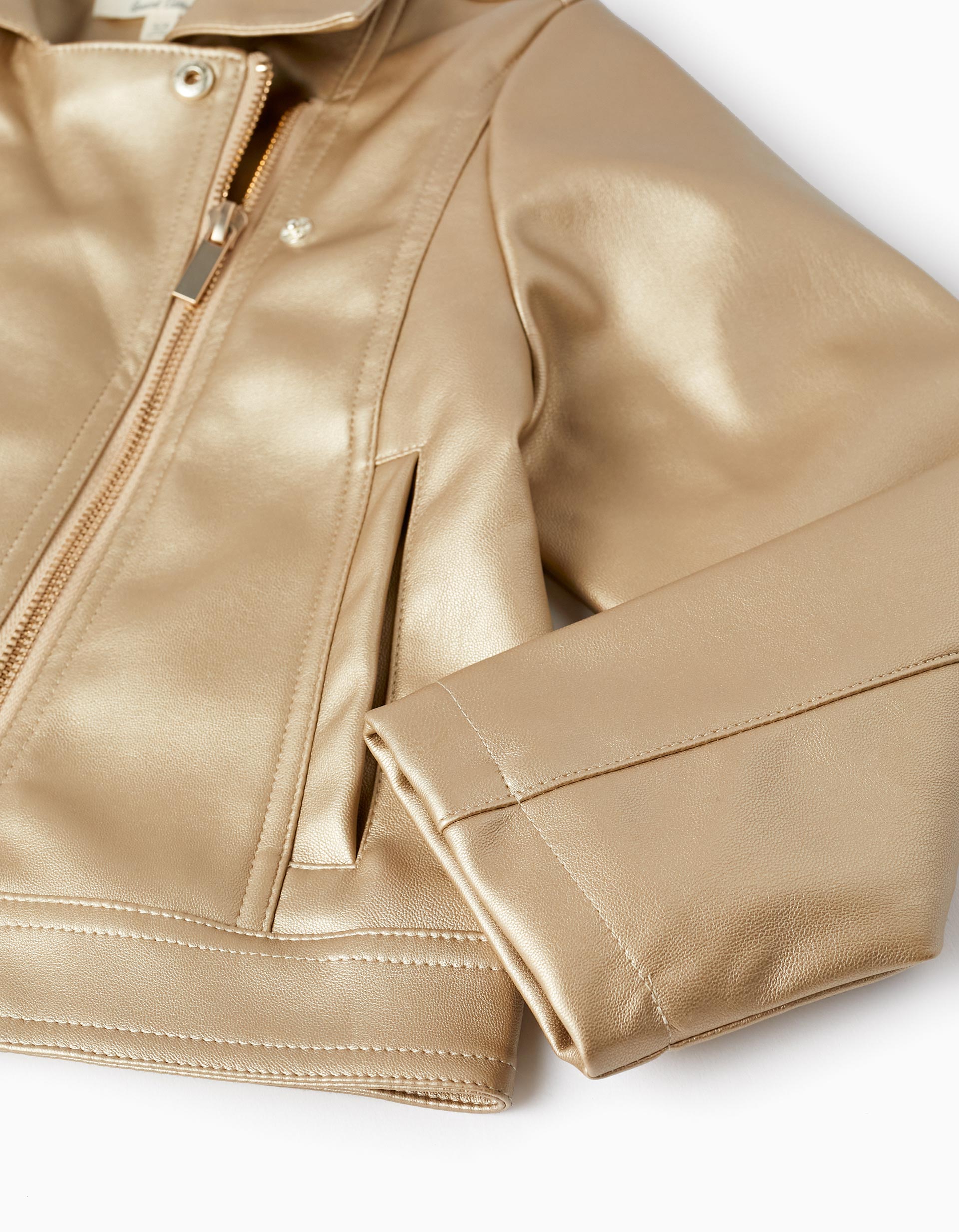 Biker Jacket for Girls, Golden