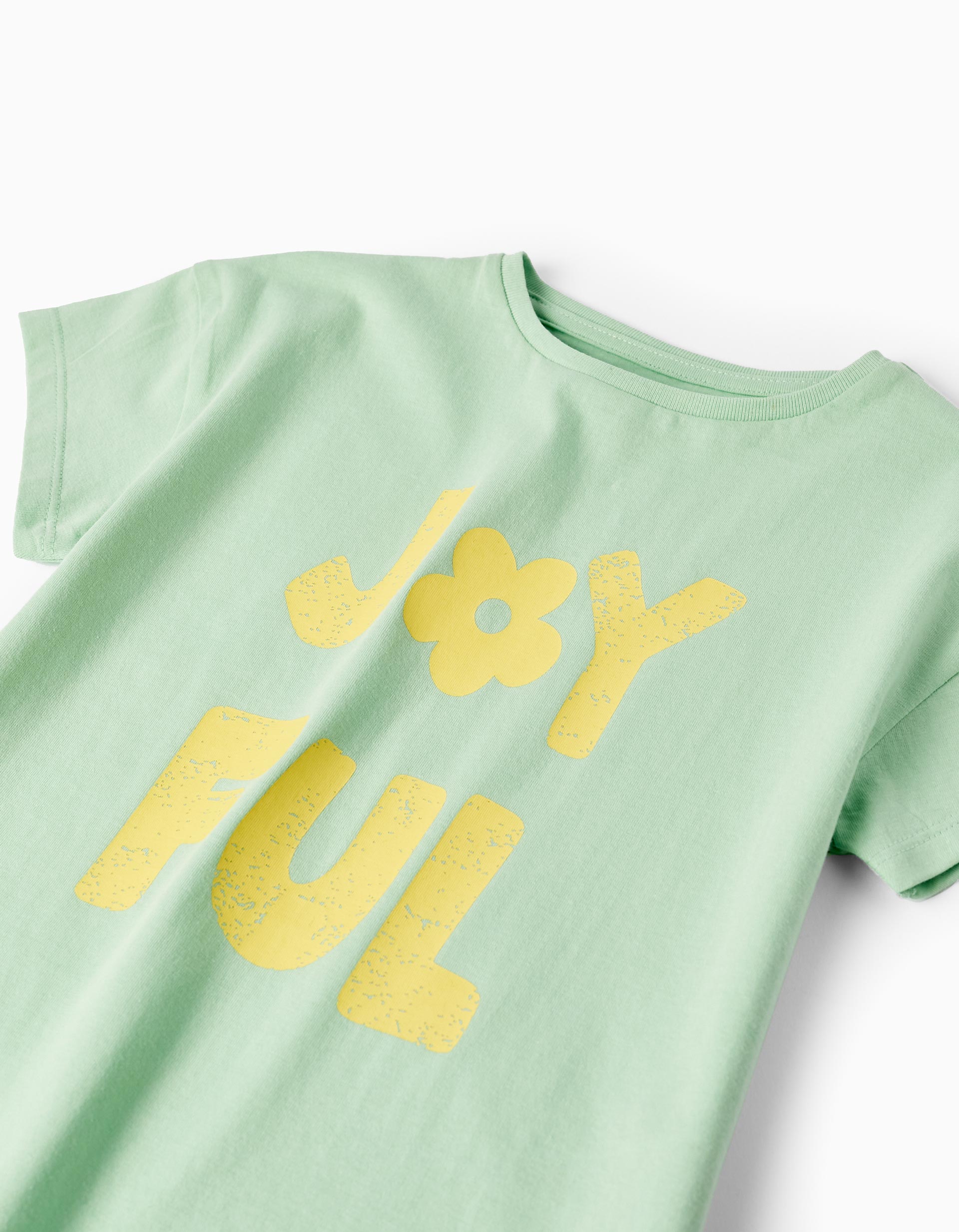 Short Sleeve T-Shirt for Girls 'Joyful', Green