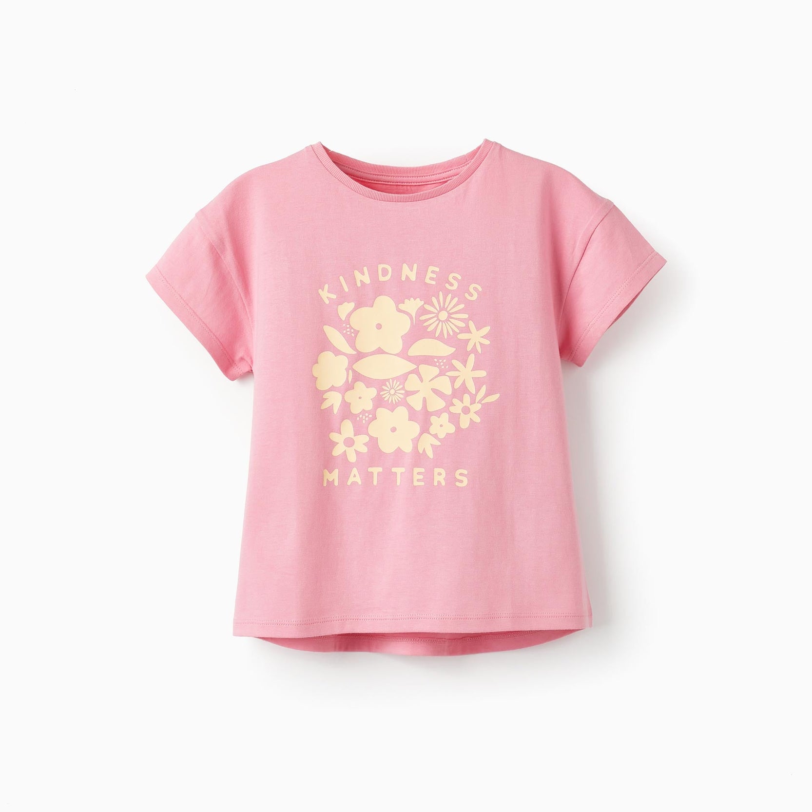 Short Sleeve T-Shirt for Girls 'Kindness Matters', Pink