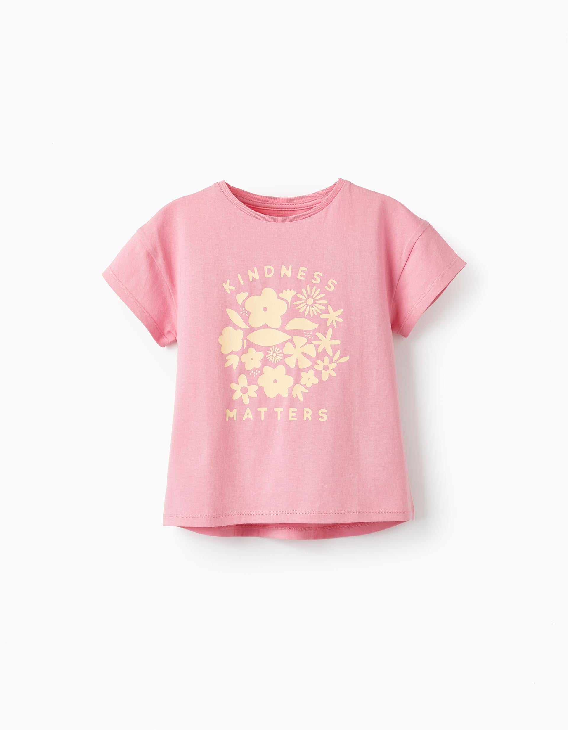 Short Sleeve T-Shirt for Girls 'Kindness Matters', Pink