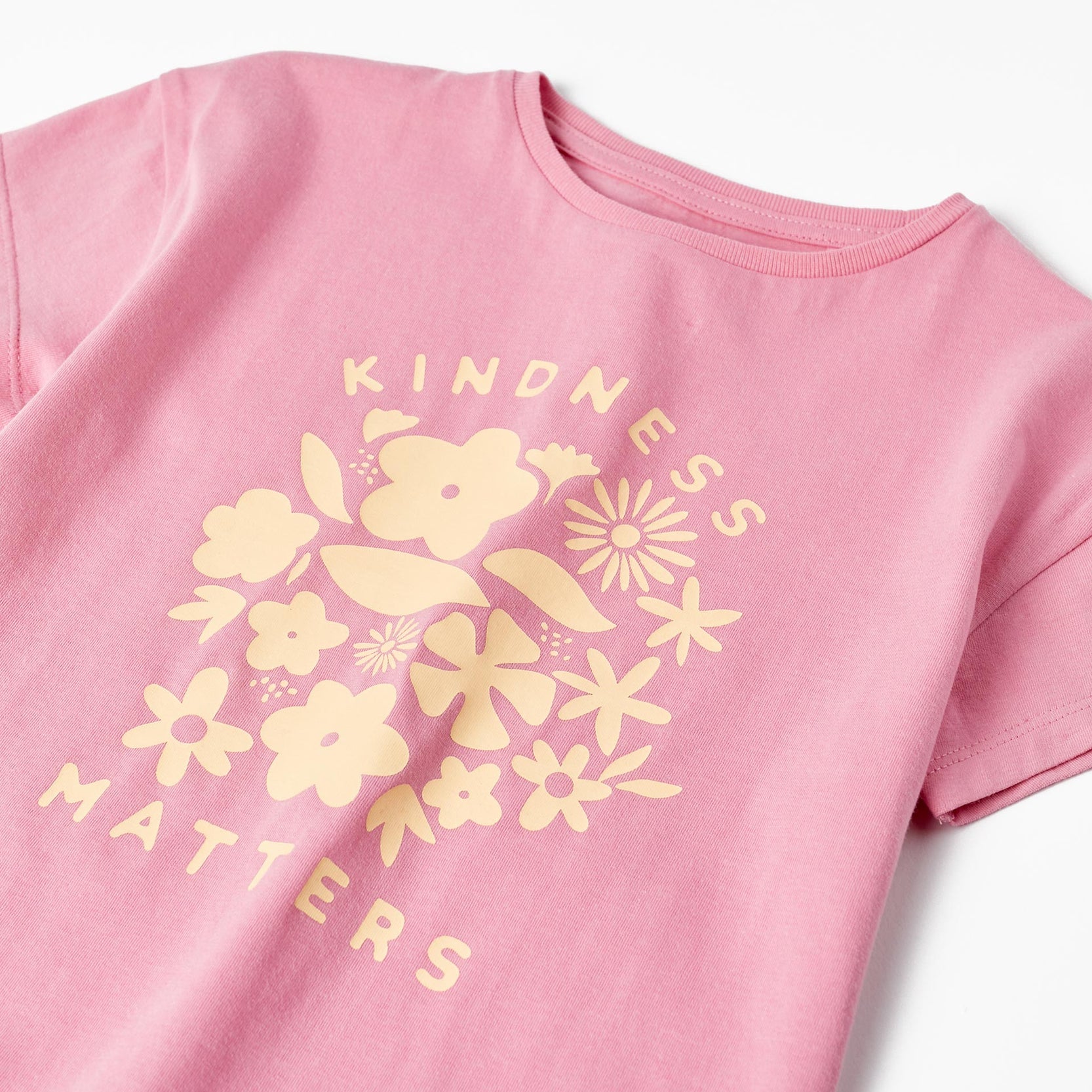 Short Sleeve T-Shirt for Girls 'Kindness Matters', Pink