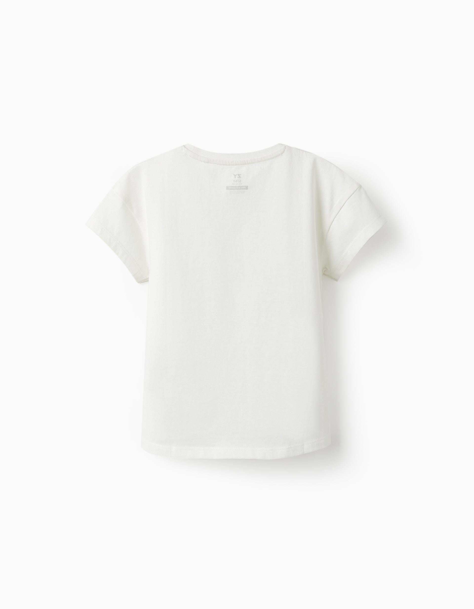 Short Sleeve T-Shirt for Girls 'Follow the Sun', White